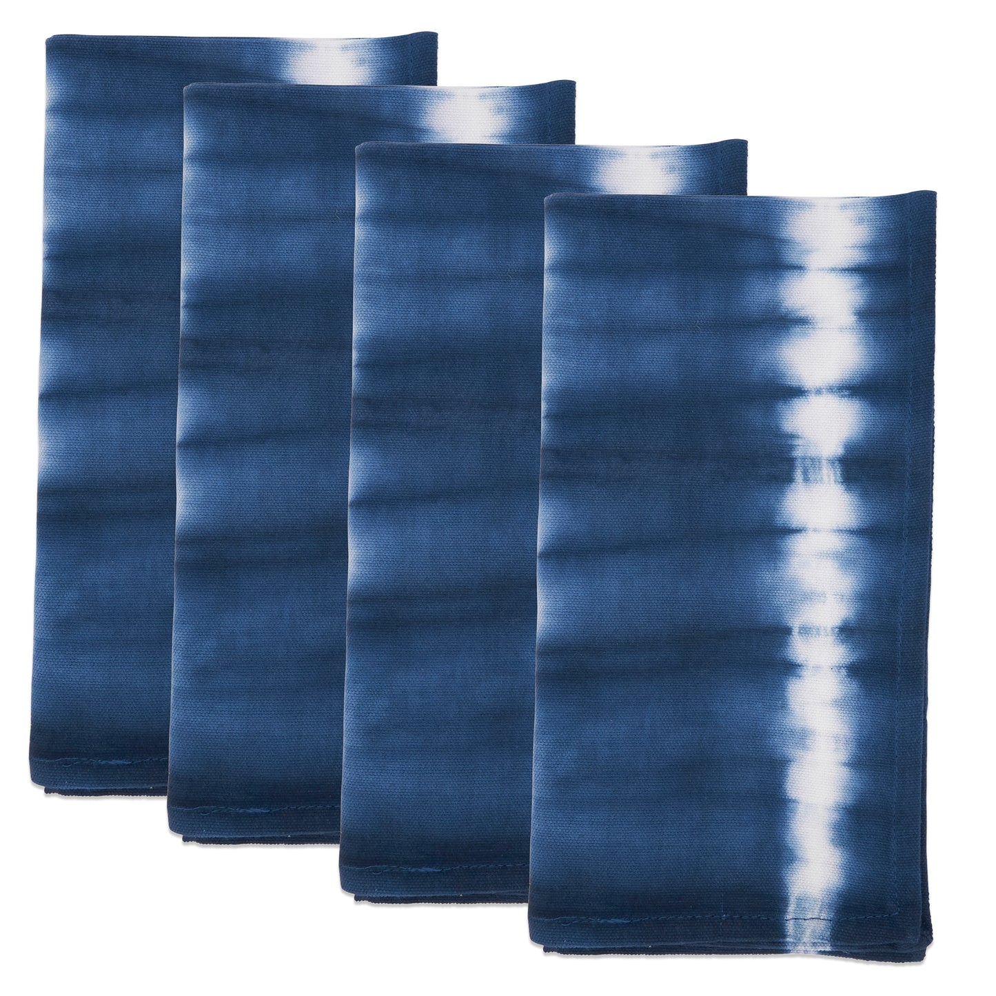 Indigo Blue Tie Dye Stripe Napkins 100% cotton, 20 Inch Square (4 pcs.)
