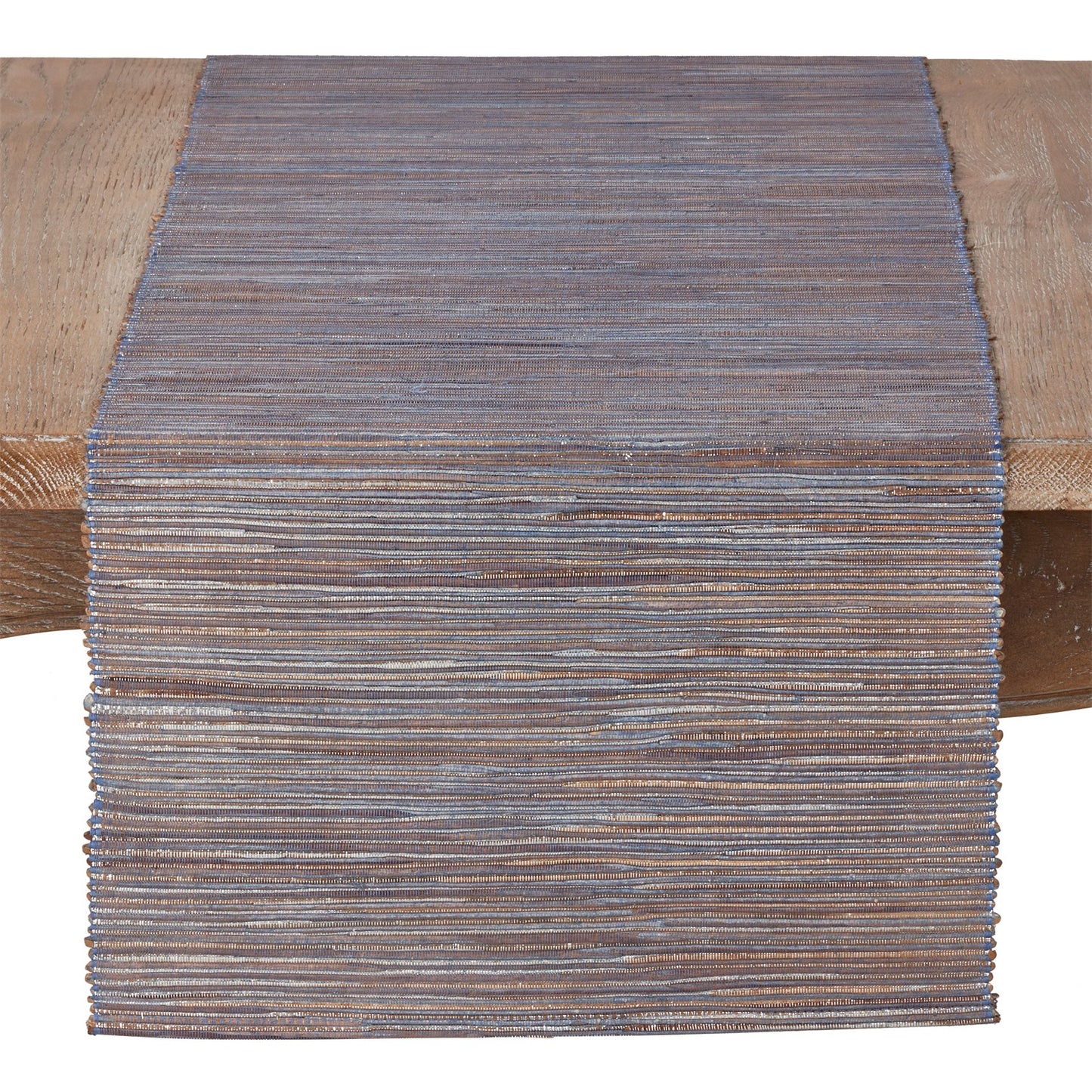 Everyday / All Season Blue-Grey Shimmering Woven Nubby Table Runner, 100% water hyacinth