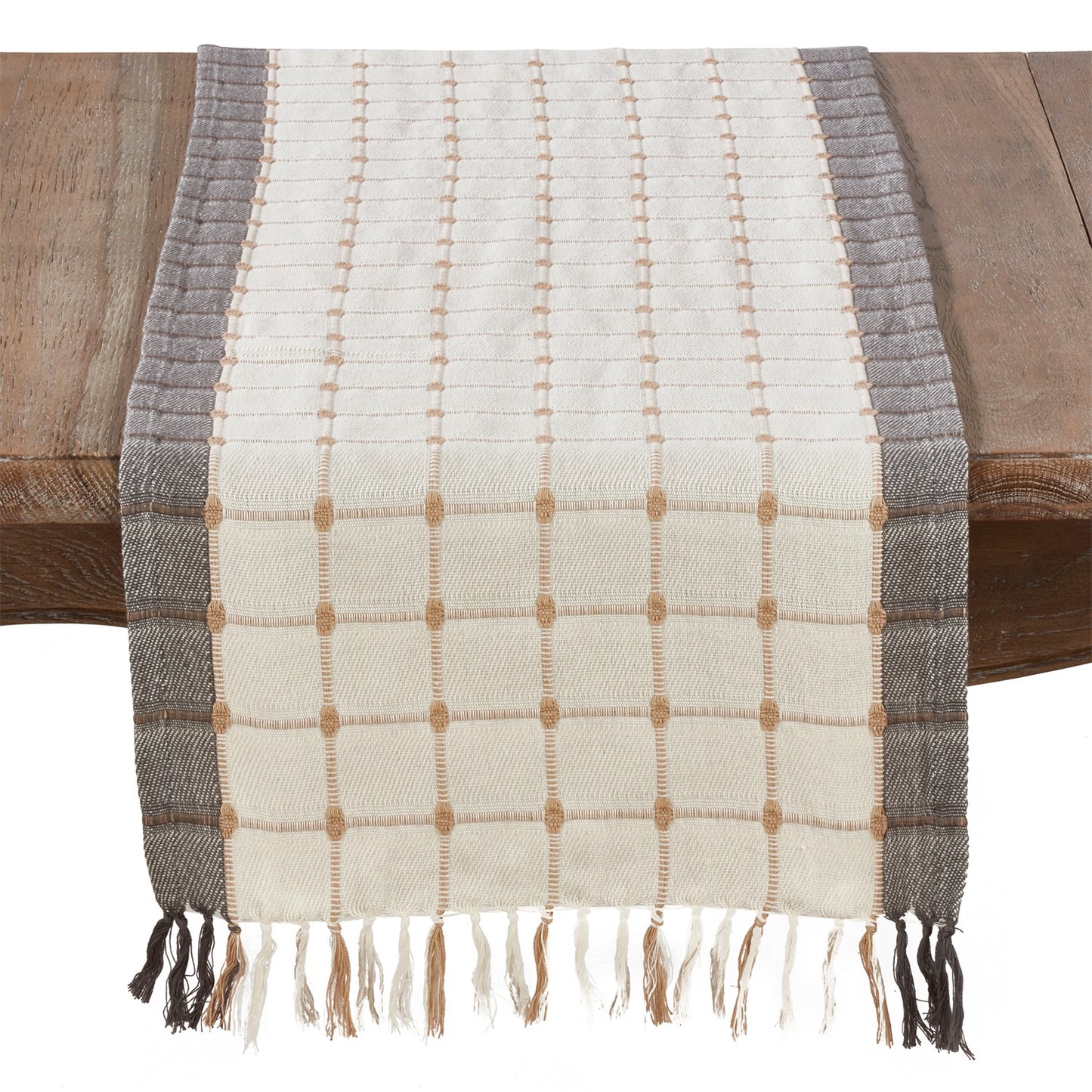 Everyday / All Season Multi Windowpane Table Runner, 100% cotton