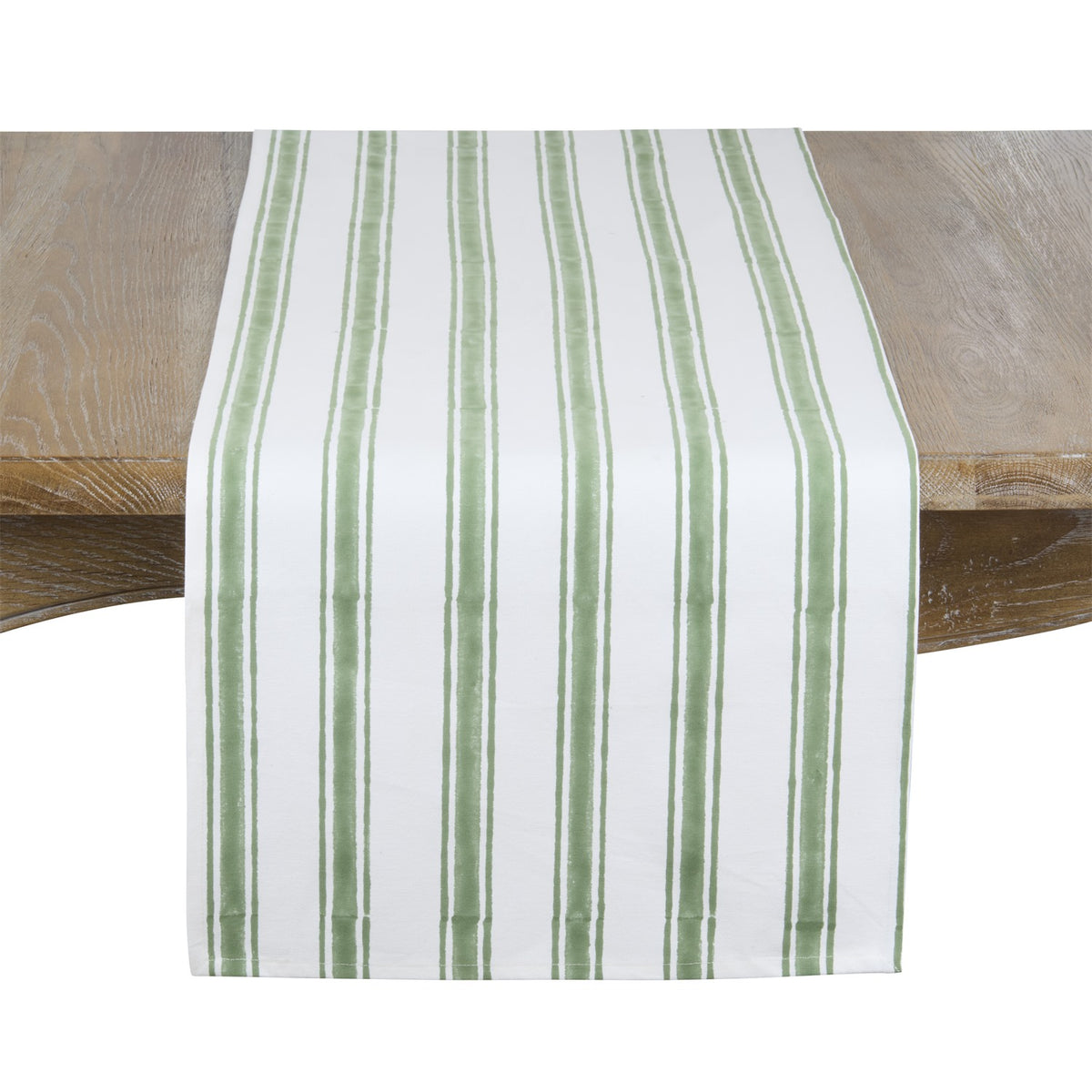 Everyday / All Season Green Hand Block Print Table Runner, 100% cotton
