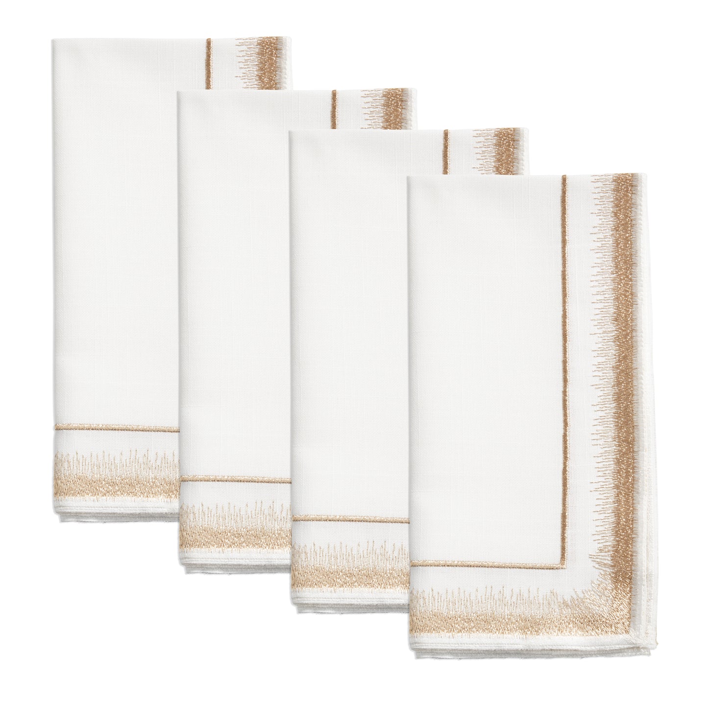 Gold Embroidered Border Napkins 100% polyester, 18 Inch Square (4 pcs.)