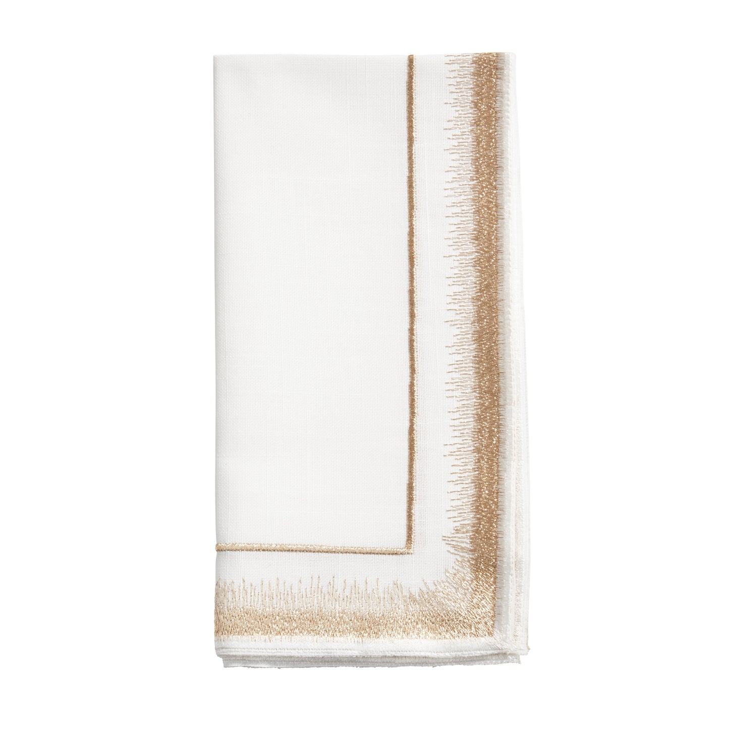 Gold Embroidered Border Napkins 100% polyester, 20 Inch Square (4 pcs.)