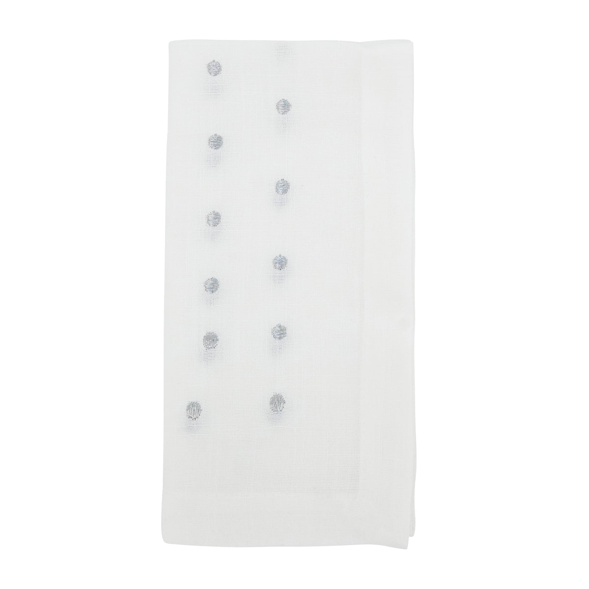 Silver Polka Dot Napkins 100% Polyester, 20 Inch Square (4 pcs.)