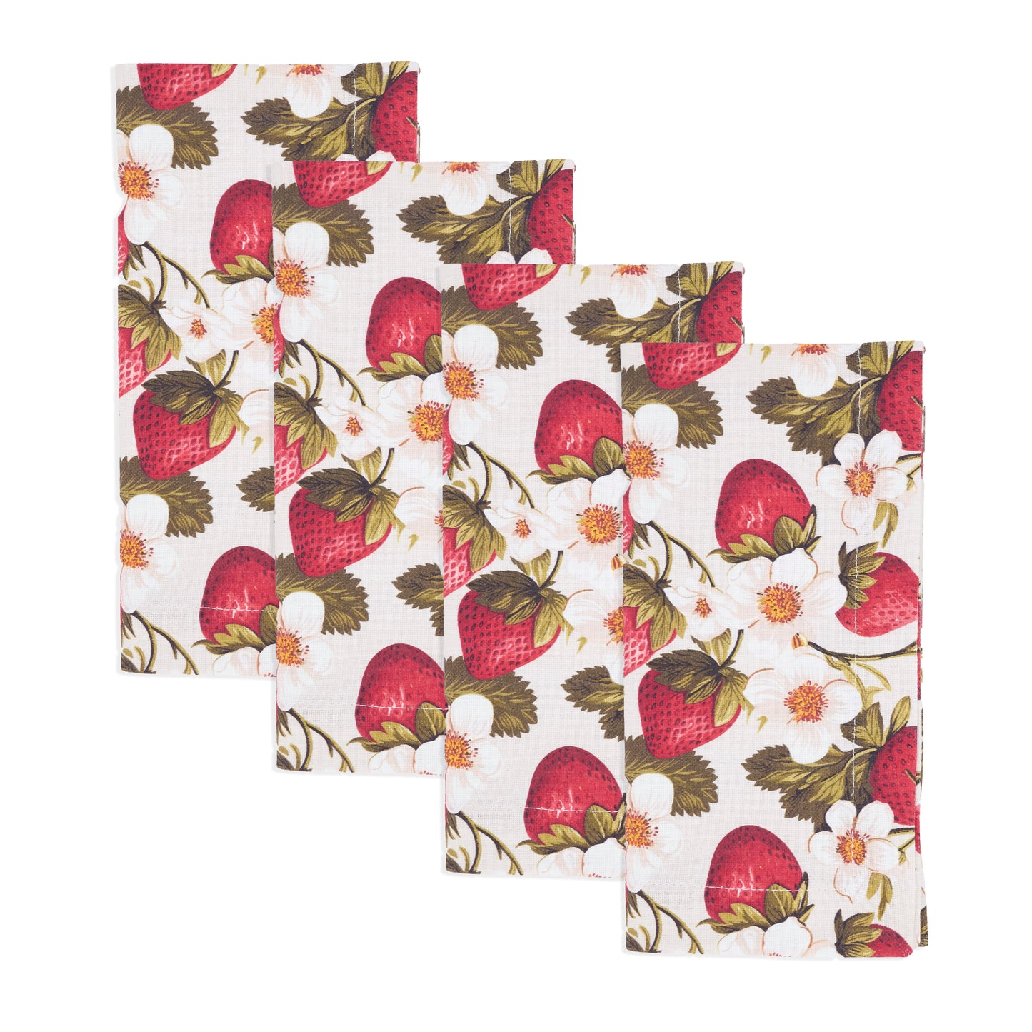 Multi Strawberry Napkins 100% cotton, 20 Inch Square (4 pcs.)