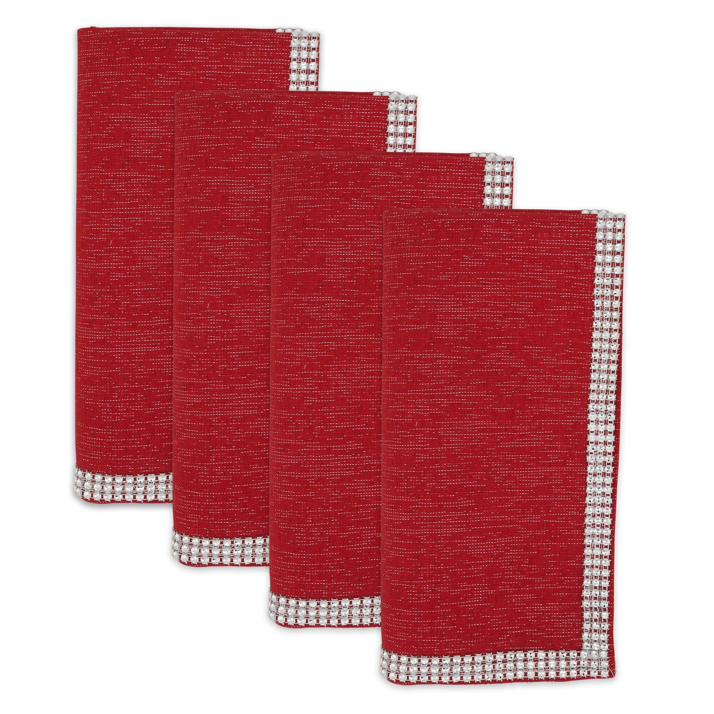 Red Studded Napkins 100% Polyester, 20 Inch Square (4 pcs.)