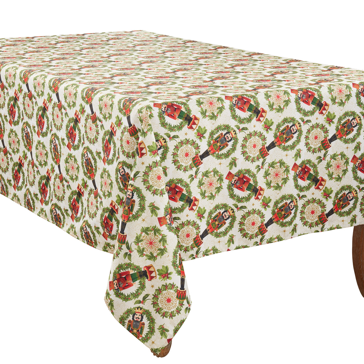 Red/Green Nutcracker Tablecloth 100% polyester