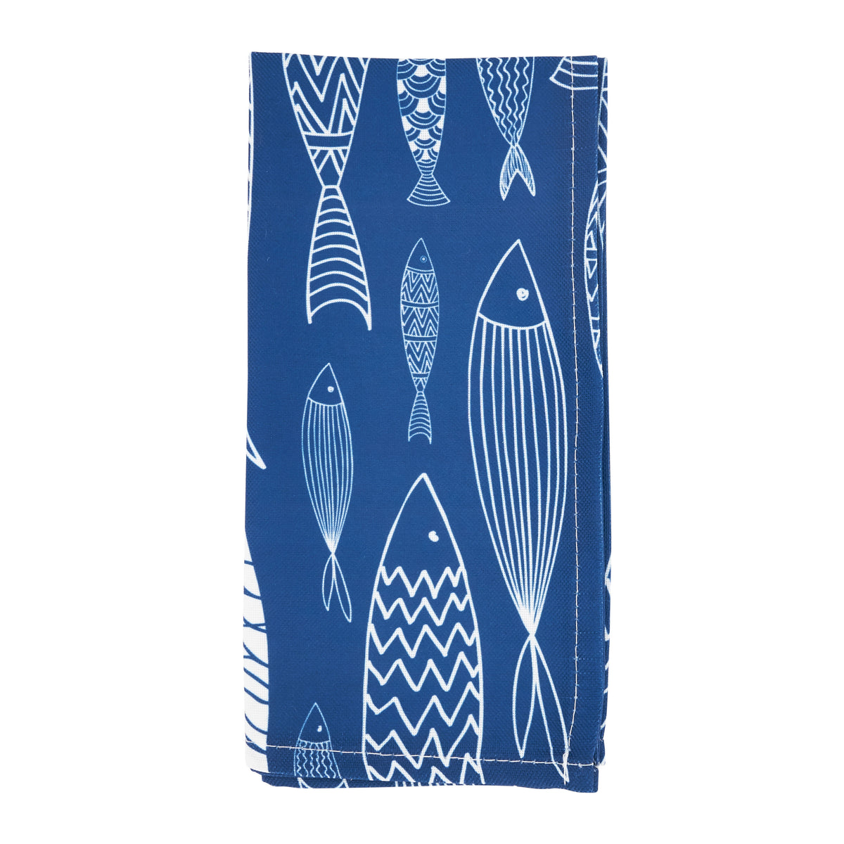 Navy Blue Fish Napkins 100% polyester, 20 Inch Square (4 pcs.)