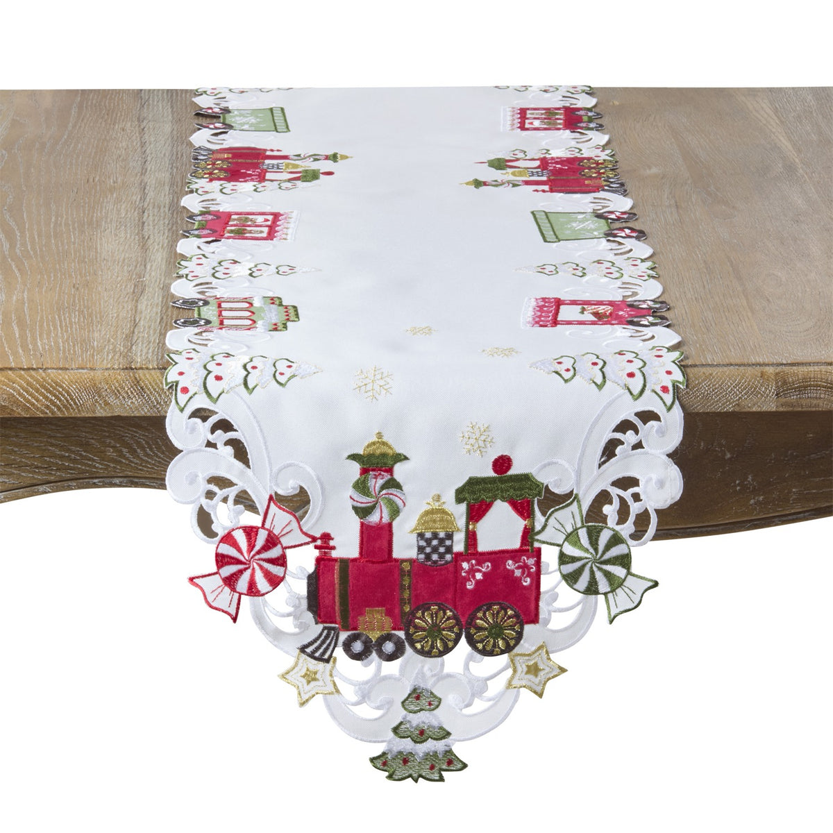 Christmas Multi Christmas Trains Table Runner, 100% polyester