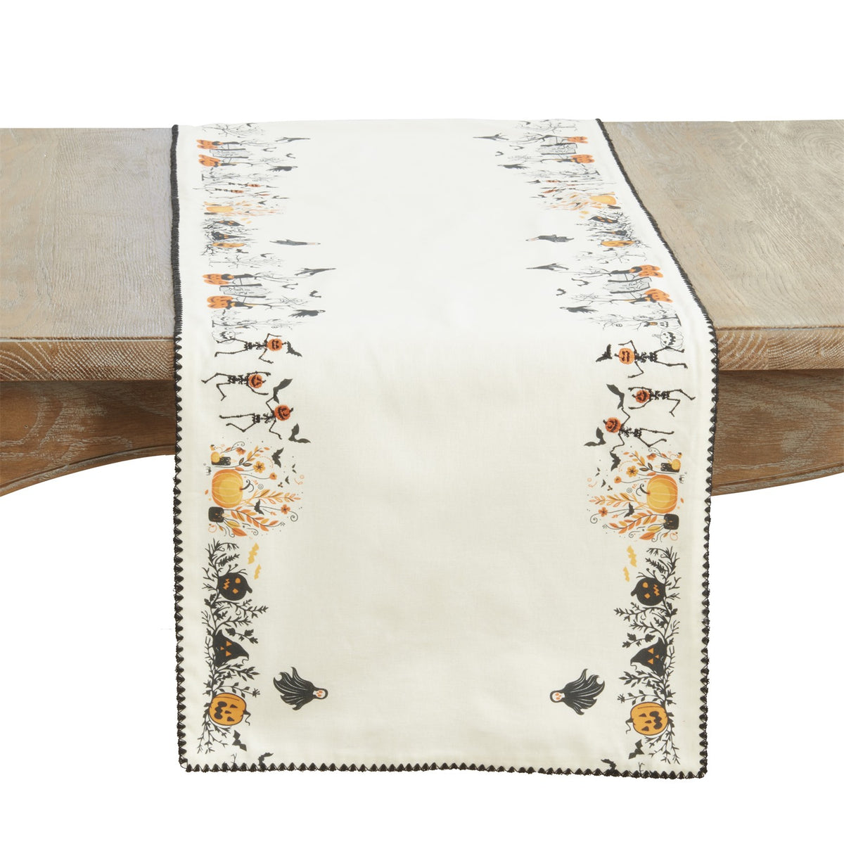 Halloween Black Halloween Town Table Runner, 100% cotton
