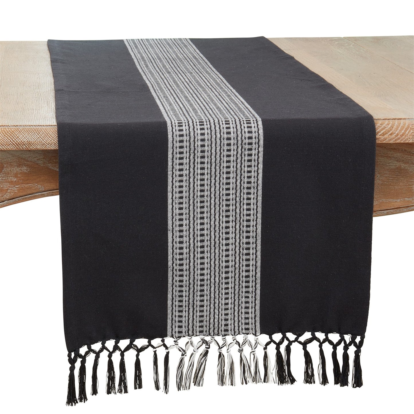 Everyday / All Season Black Stripe Table Runner, 100% cotton