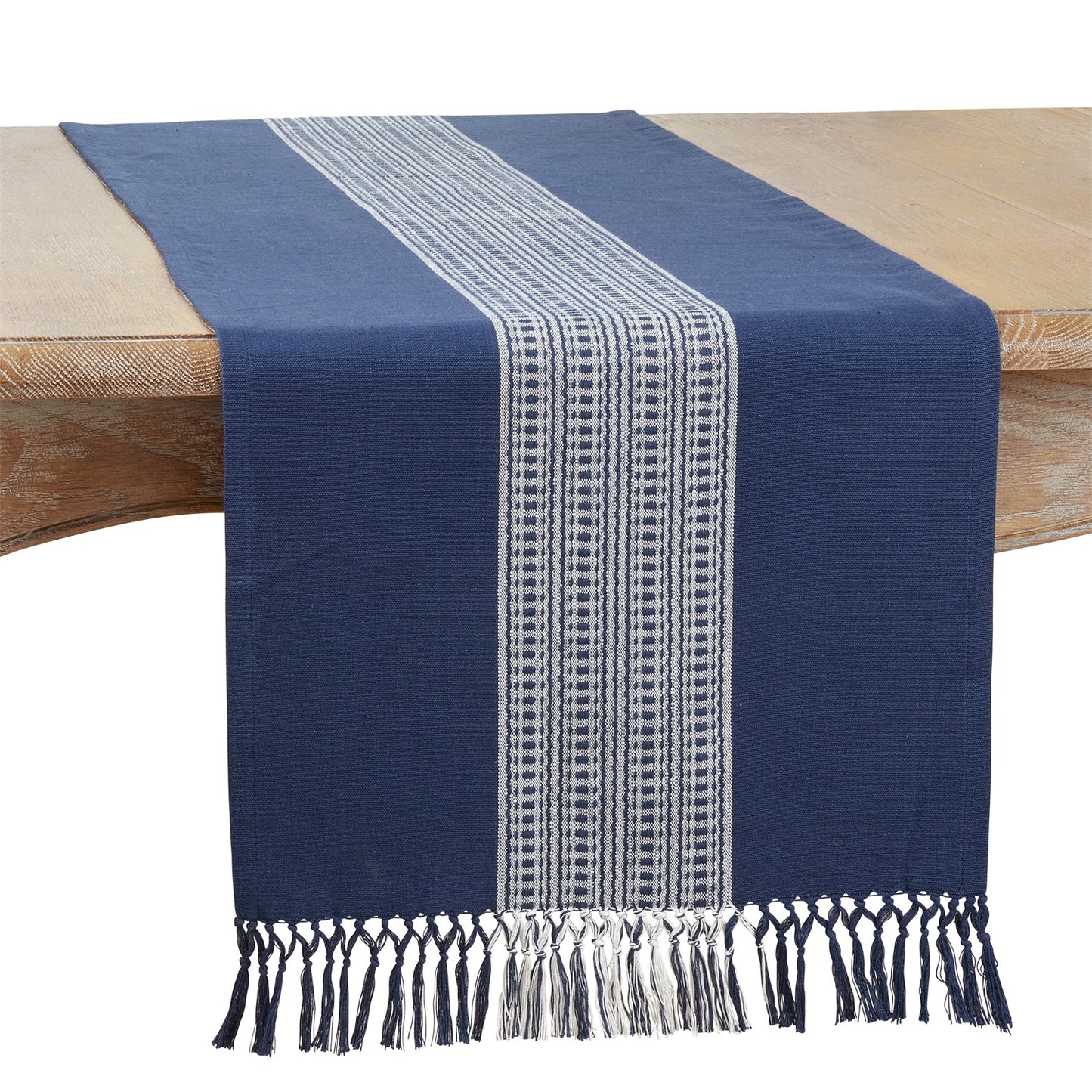 Everyday / All Season Navy Blue Stripe Table Runner, 100% cotton