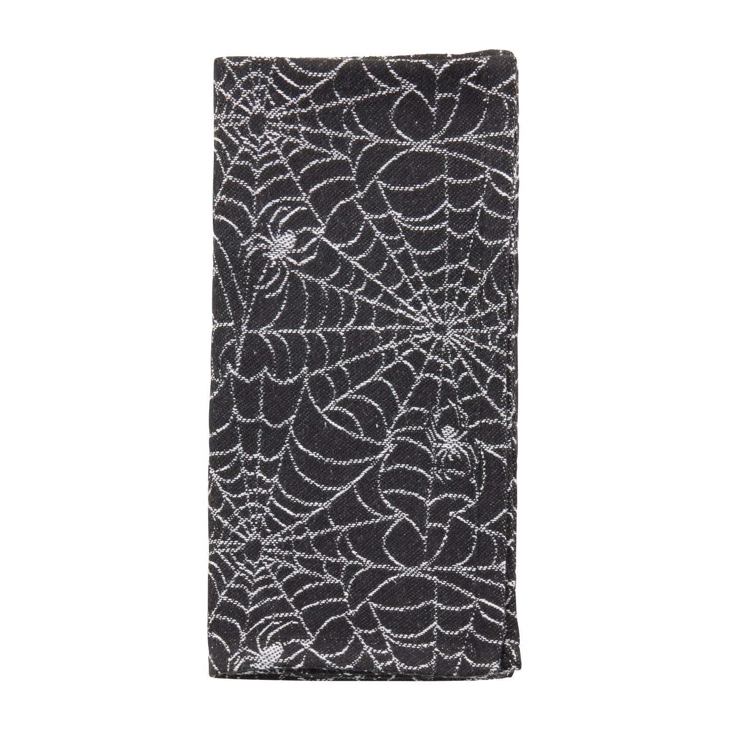 Black Recycled Jacquard Spider Web Napkins 63% cotton - 37% polyester, 20 Inch Square (4 pcs.)