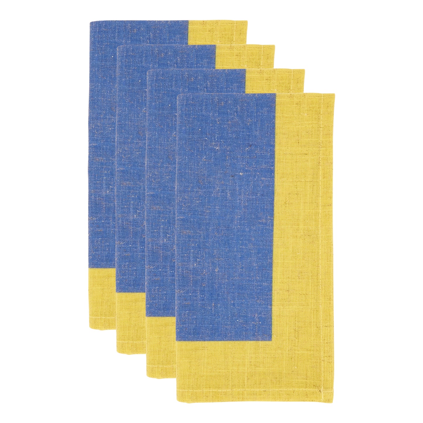 Blue Color Band Border Napkins 85% polyester - 15% linen, 20 Inch Square (4 pcs.)