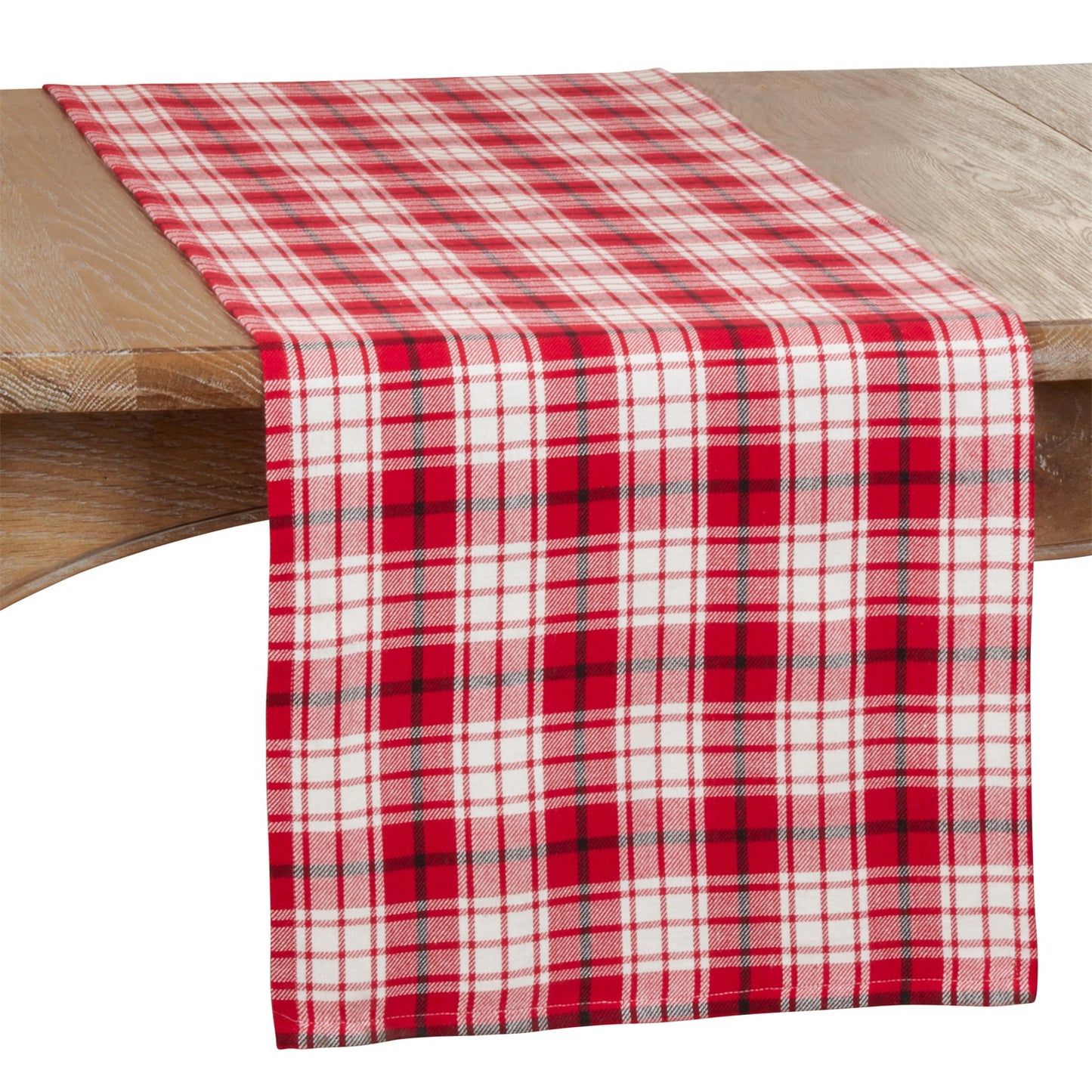 Everyday / All Season Red Plaid Table Runner, 100% cotton