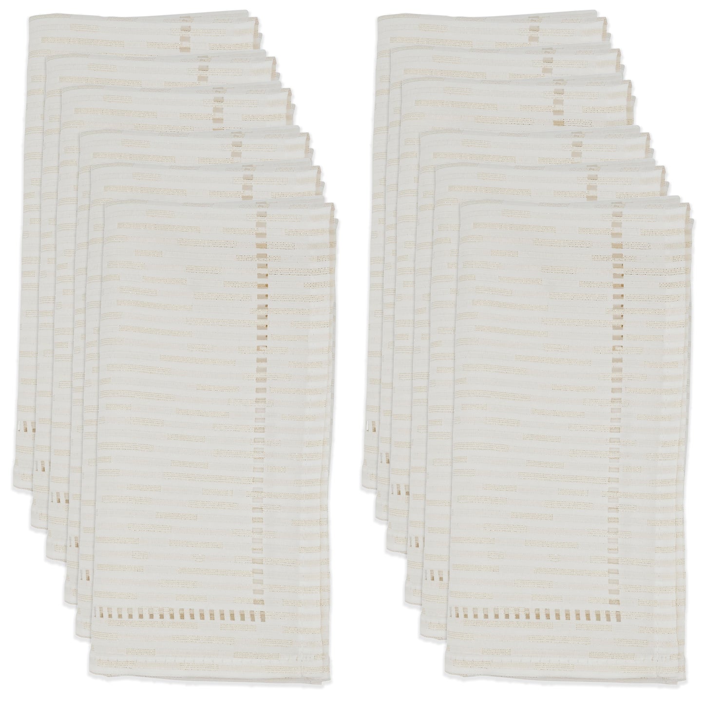 Ivory Hemstitched Design Napkins 100% Polyester, 20 Inch Square (12 pcs.)