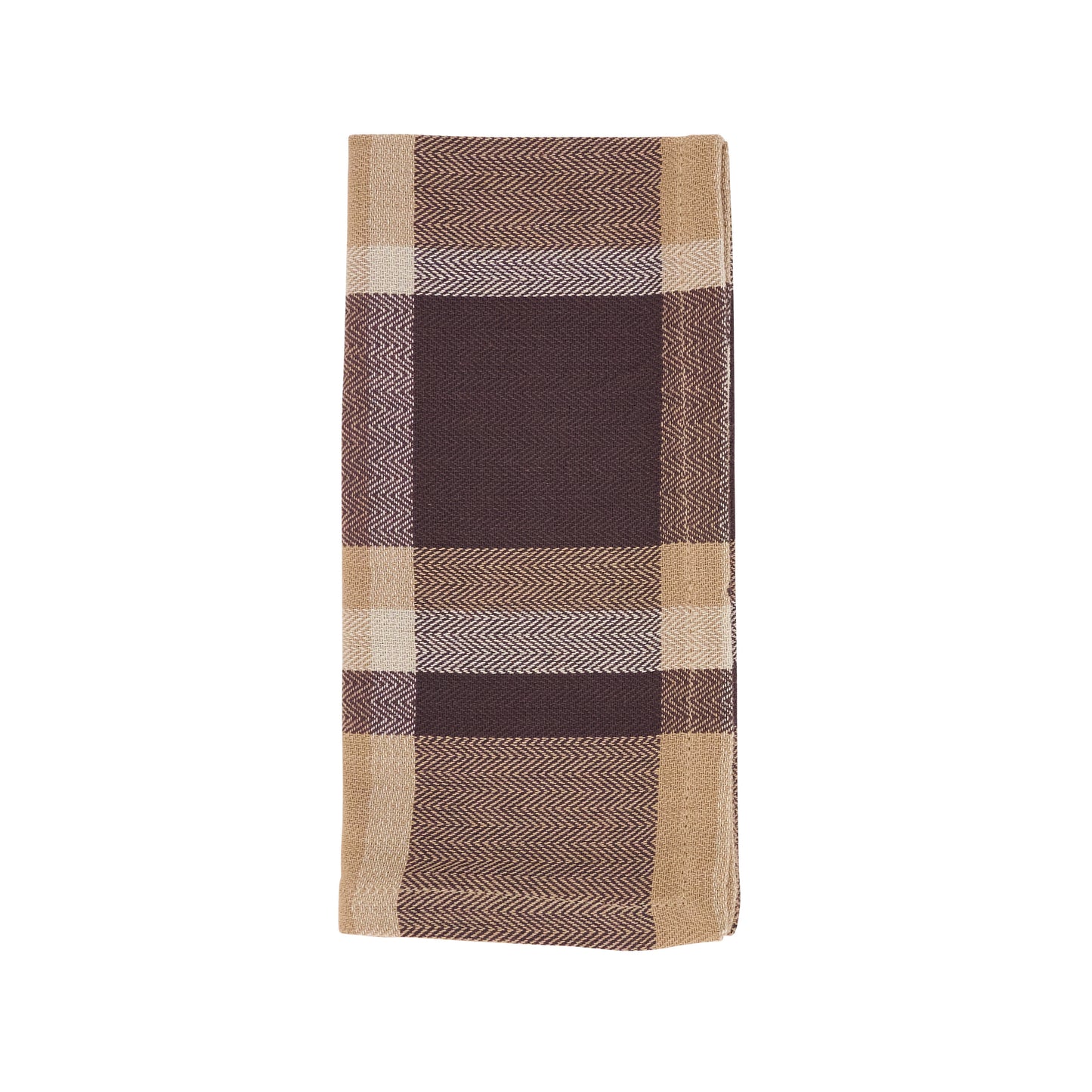 Brown Plaid Napkins 100% cotton, 20 Inch Square (4 pcs.)