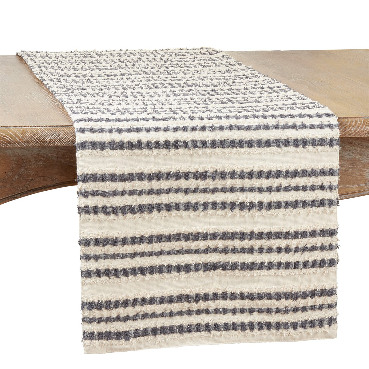 Everyday / All Season Black/White Striped Table Runner, 100% cotton