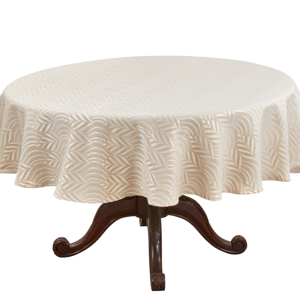 Champagne Yellow Jacquard Tablecloth 52% polyester, 40% cotton, 8% lurex