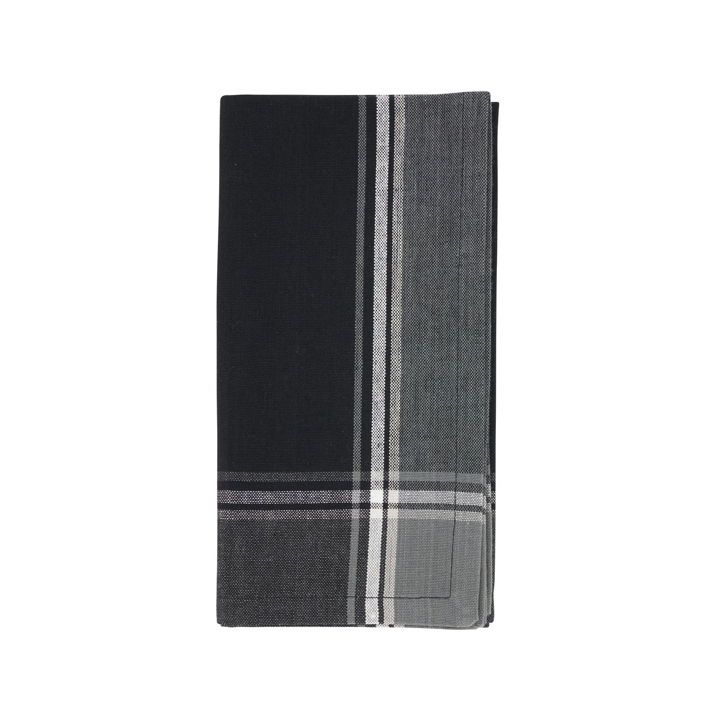 Black Stripe Border Napkins 100% cotton, 20 Inch Square (4 pcs.)