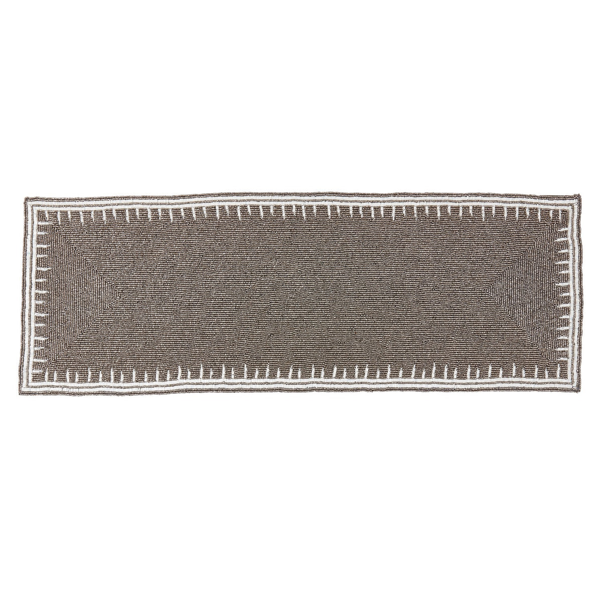 Everyday / All Season Pewter Beaded Table Runner, glass beads - acrylic beads - back: polyester