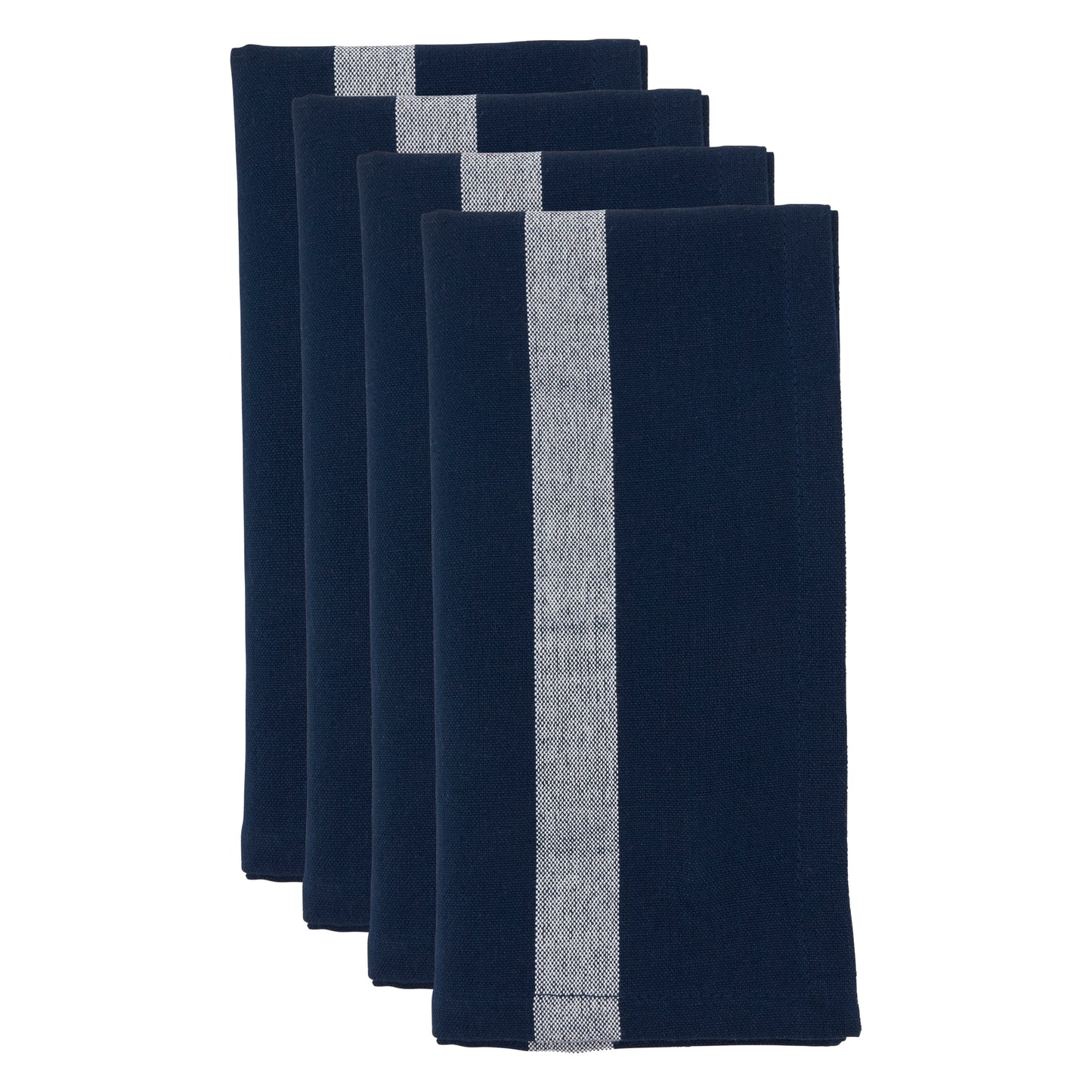 Navy Blue Banded Napkins 100% cotton, 20 Inch Square (4 pcs.)