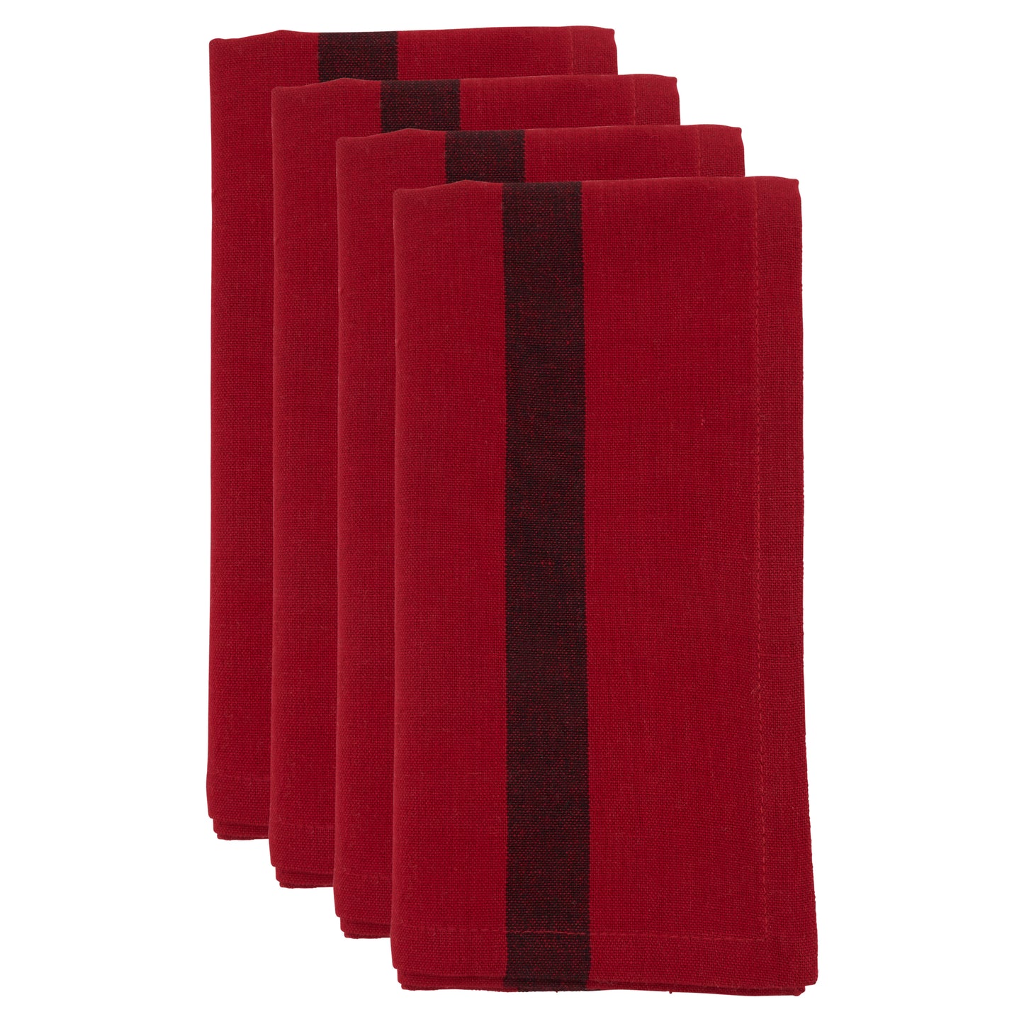 Red Banded Napkins 100% cotton, 20 Inch Square (4 pcs.)