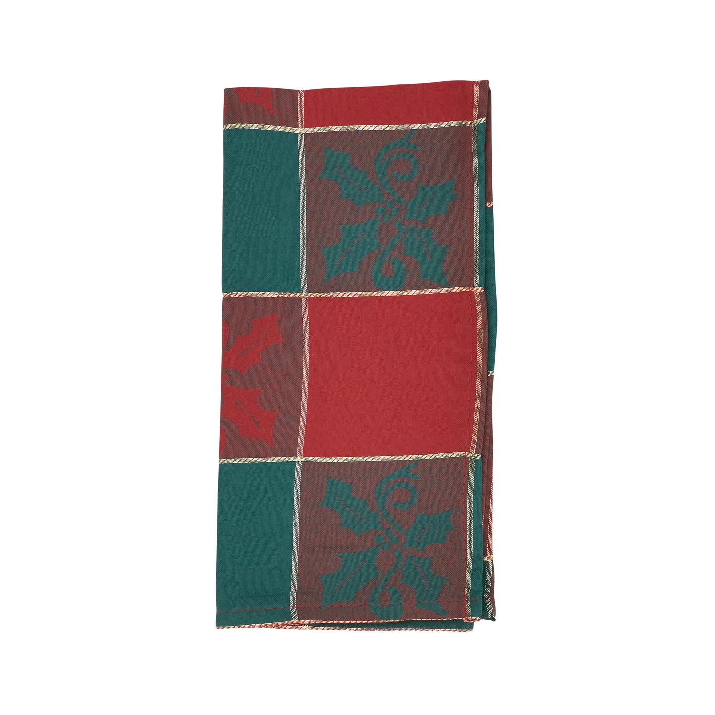 Red/Green Plaid Design Napkins 100% Polyester, 20 Inch Square (4 pcs.)
