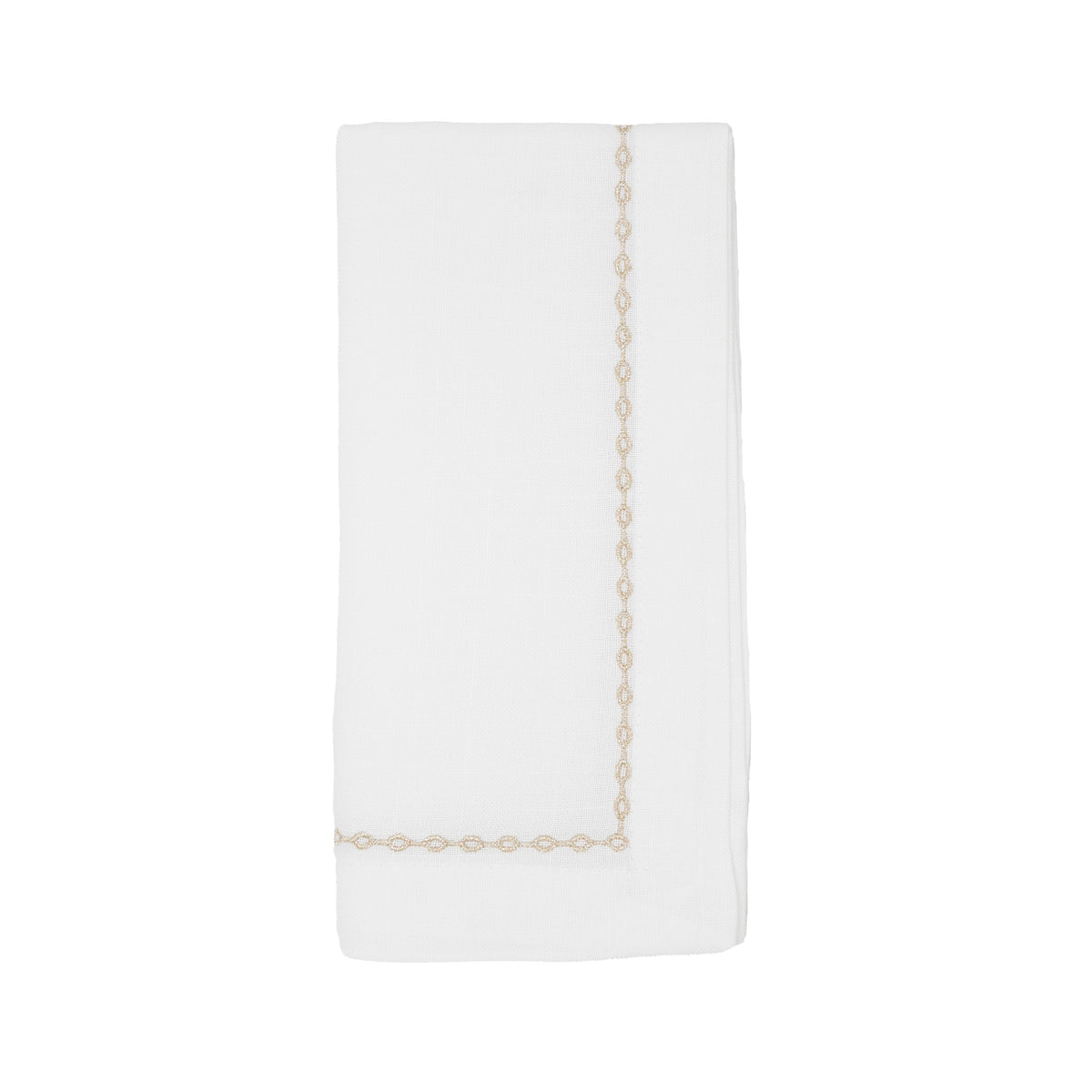Gold Embroidered Chainlink Napkins 100% Polyester, 20 Inch Square (4 pcs.)