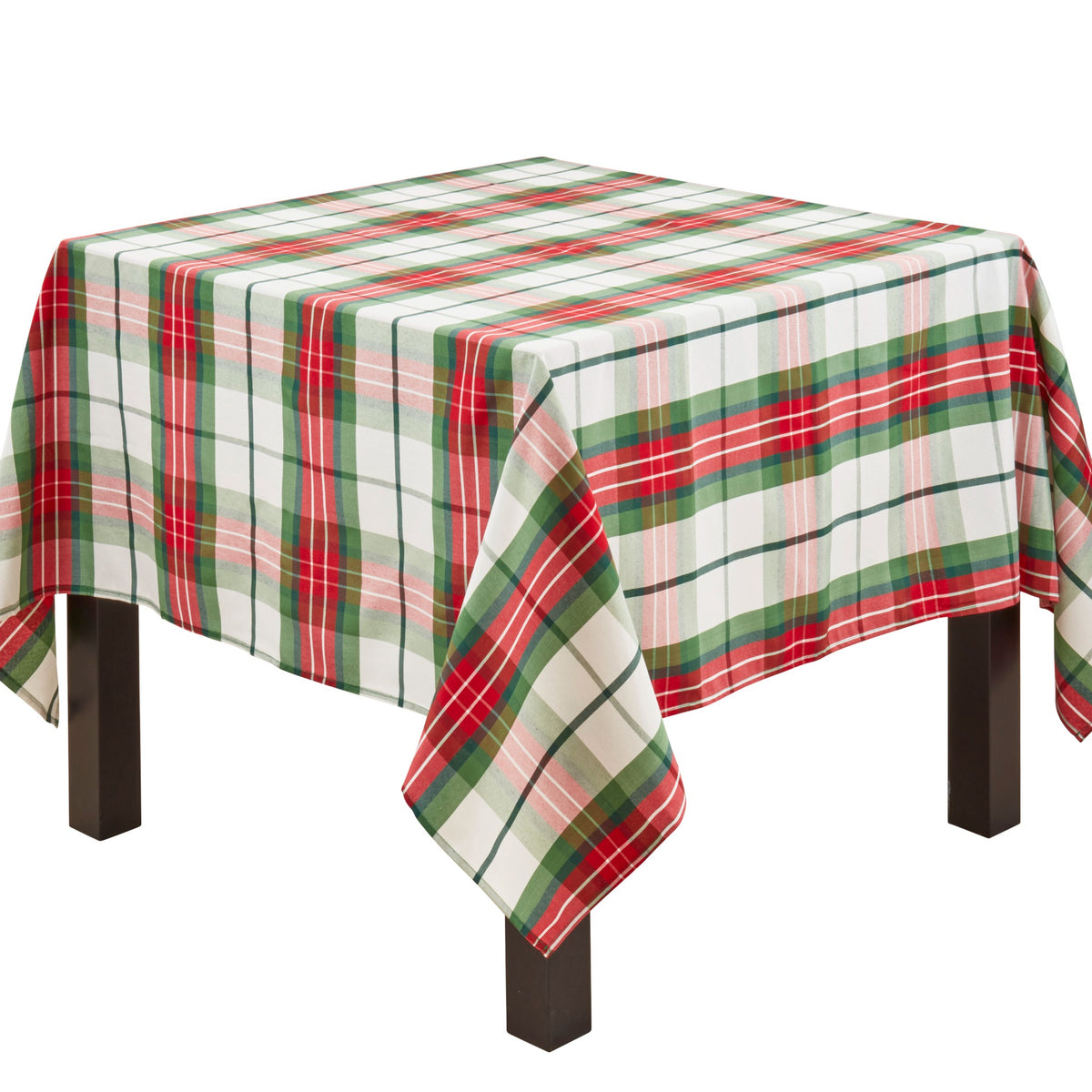 Multi Plaid Design Holiday Tablecloth 100% polyester