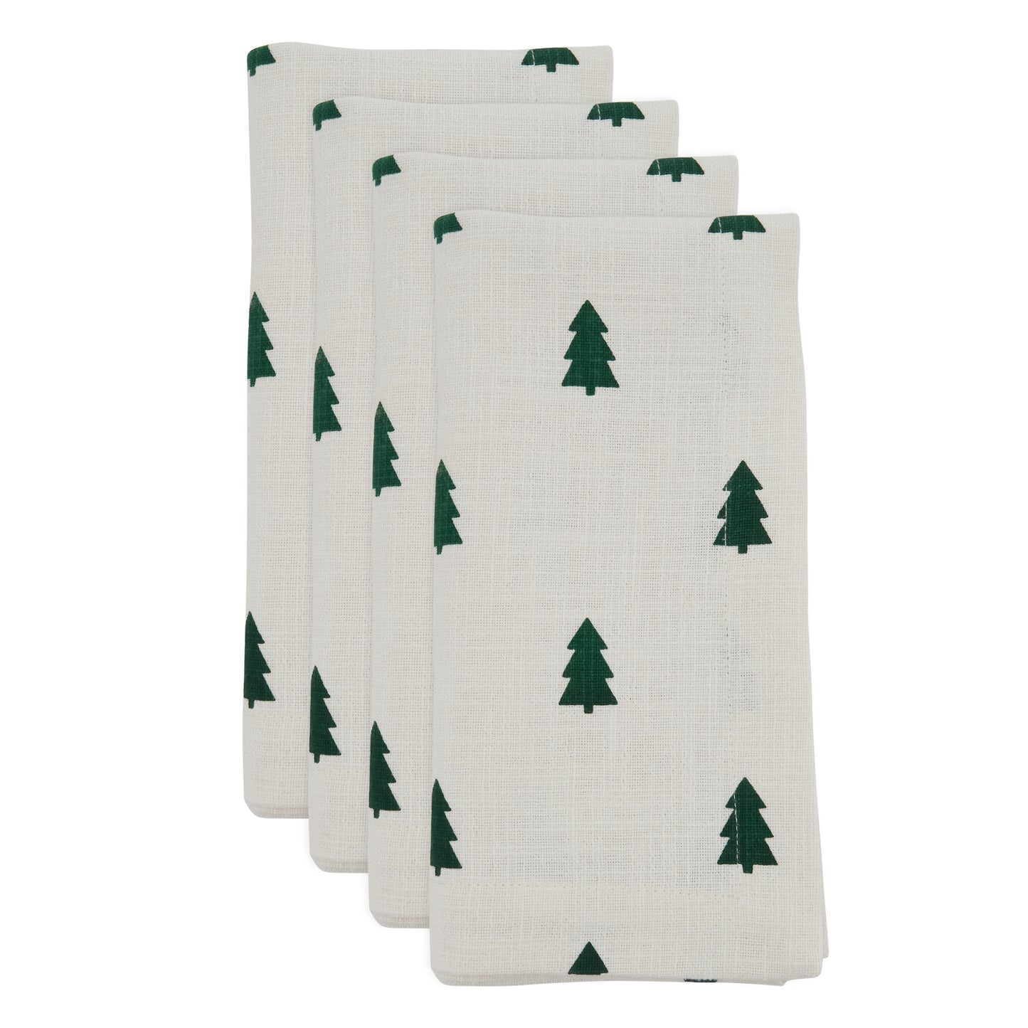 Ivory Christmas Tree Napkins 100% cotton, 20 Inch Square (4 pcs.)