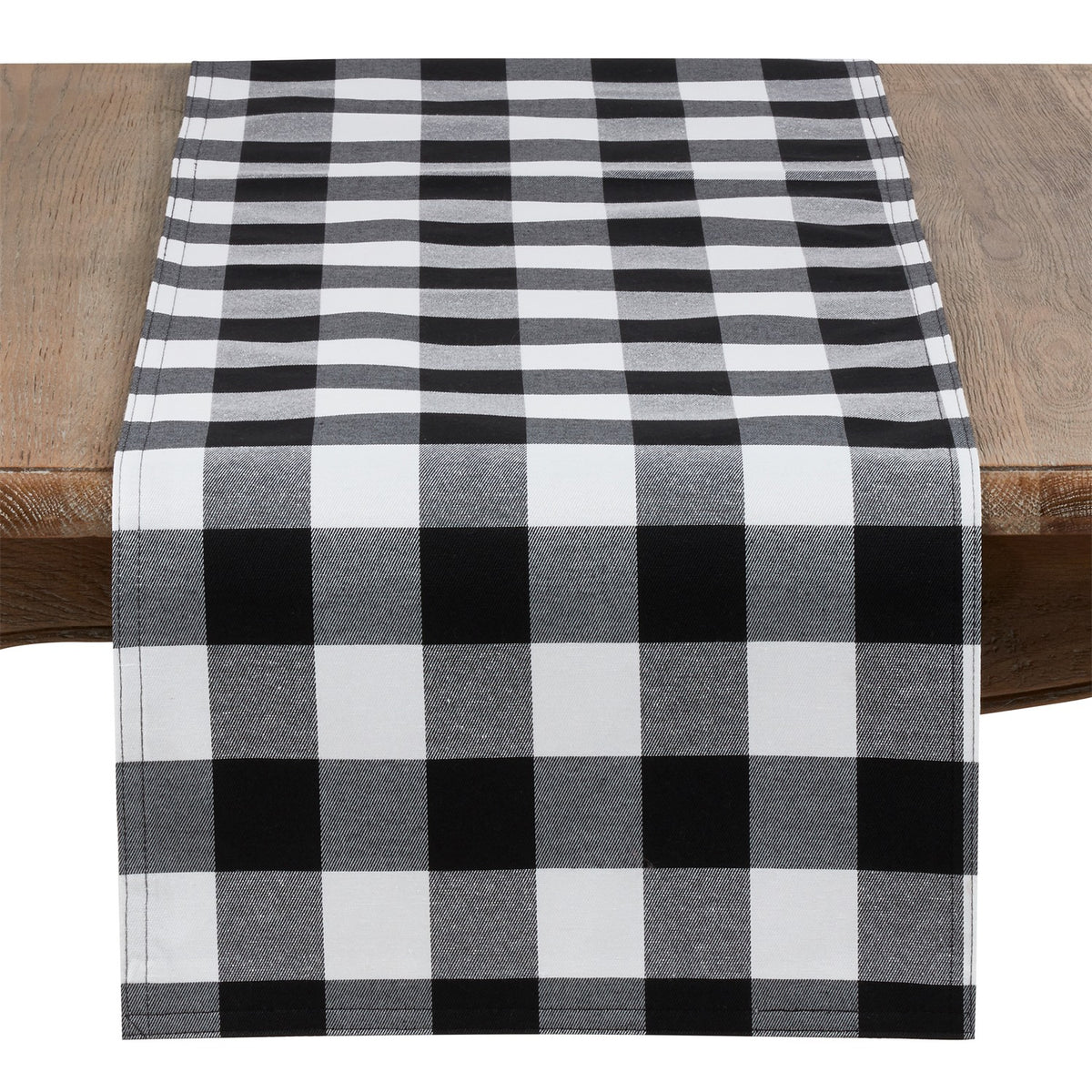 Everyday / All Season Black Plaid Design Table Runner, 56% cotton - 44% polyester