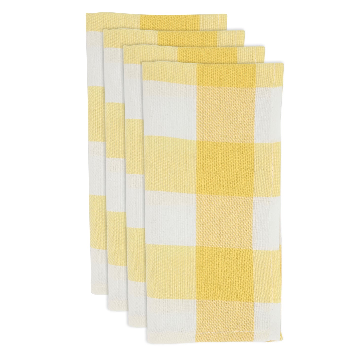 Yellow Buffalo Plaid Napkins 56% cotton - 44% polyester, 20 Inch Square (4 pcs.)