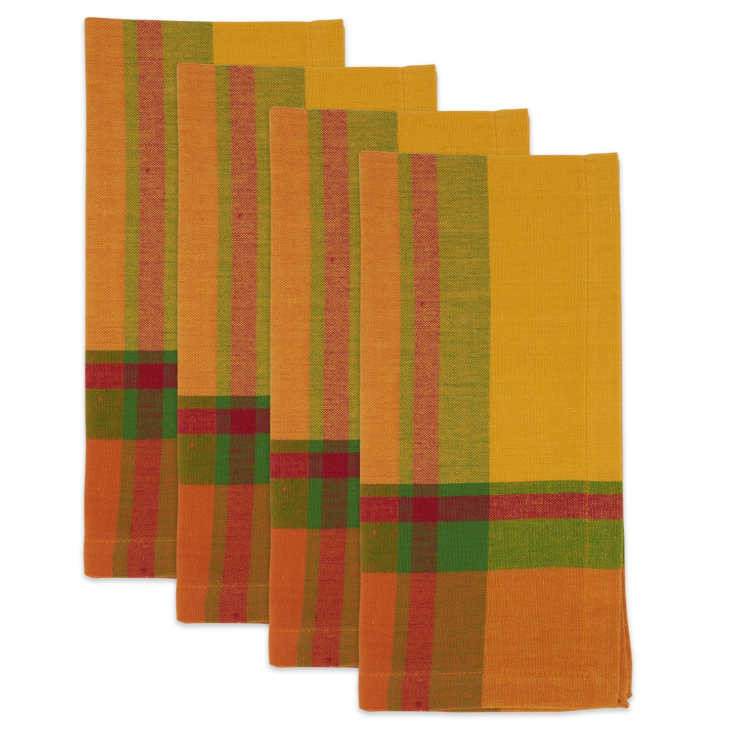 Orange Banded Border Napkins 100% cotton, 20 Inch Square (4 pcs.)