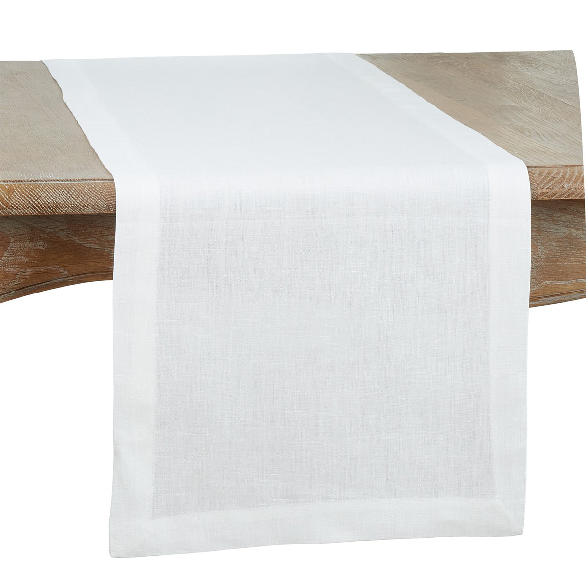 Everyday / All Season White Plain Linen Table Runner, 100% linen