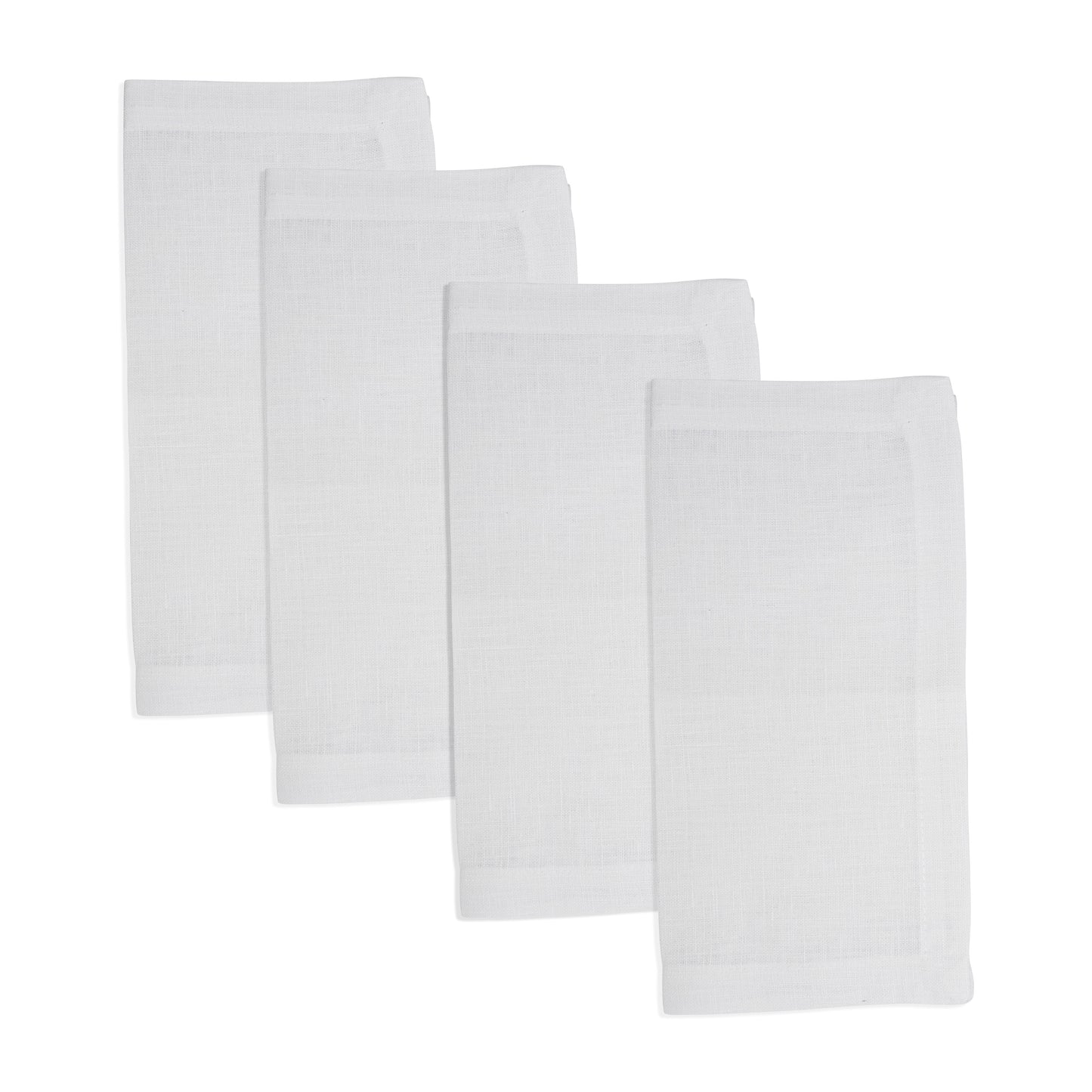White Plain Linen Tea Napkins 100% linen, 10 Inch Square (4 pcs.)