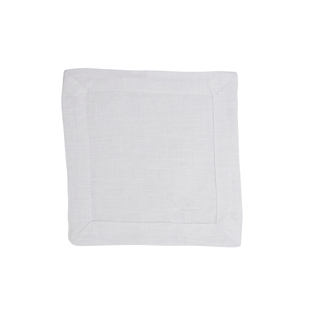 White Plain Linen Cocktail Napkins 100% linen, 6 Inch Square (4 pcs.)