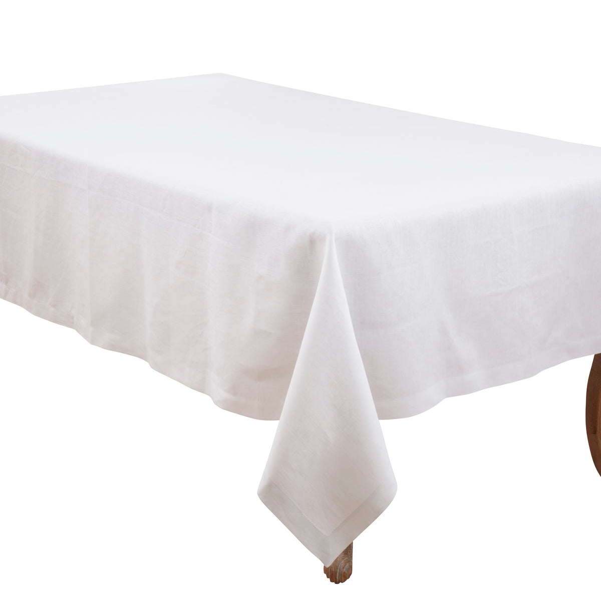White Plain Linen Tablecloth 100% linen