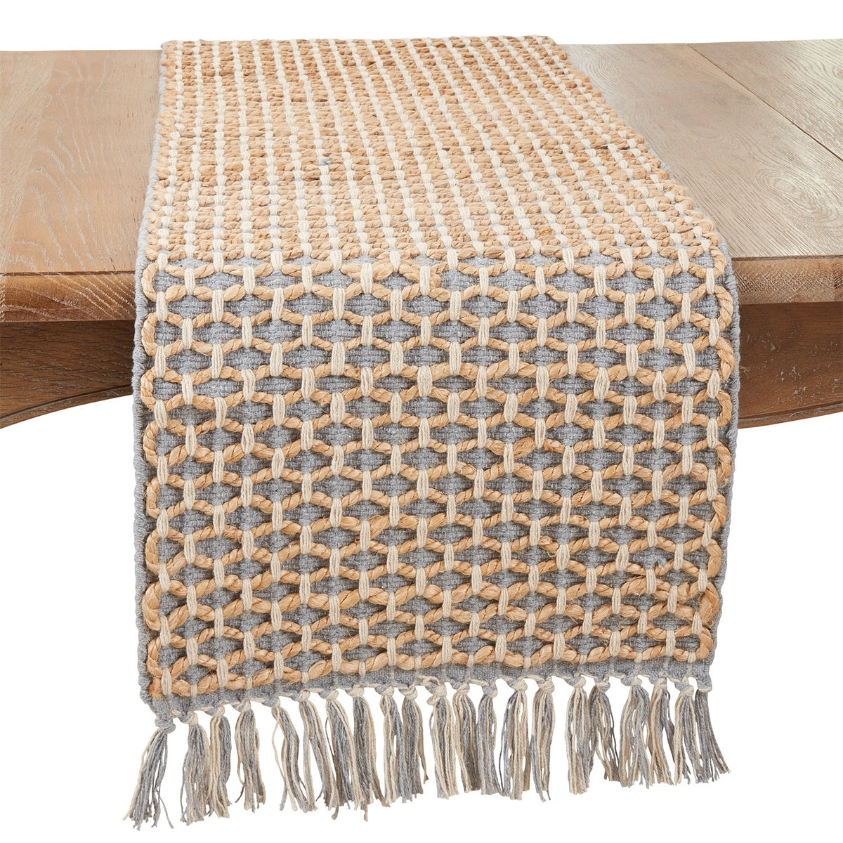 Everyday / All Season Grey Rope Table Runner, 80% cotton - 20% jute