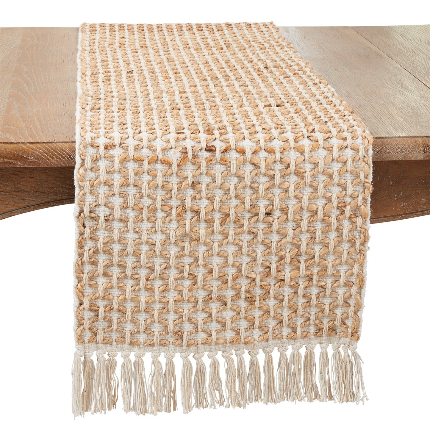 Everyday / All Season Ivory Off-White Rope Table Runner, 80% cotton - 20% jute