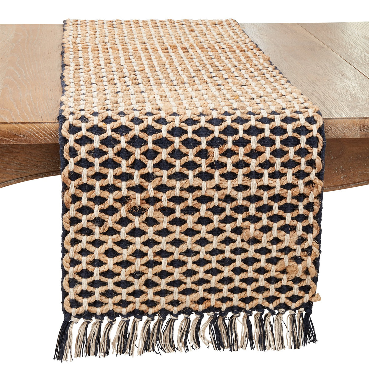 Everyday / All Season Navy Blue Rope Table Runner, 80% cotton - 20% jute