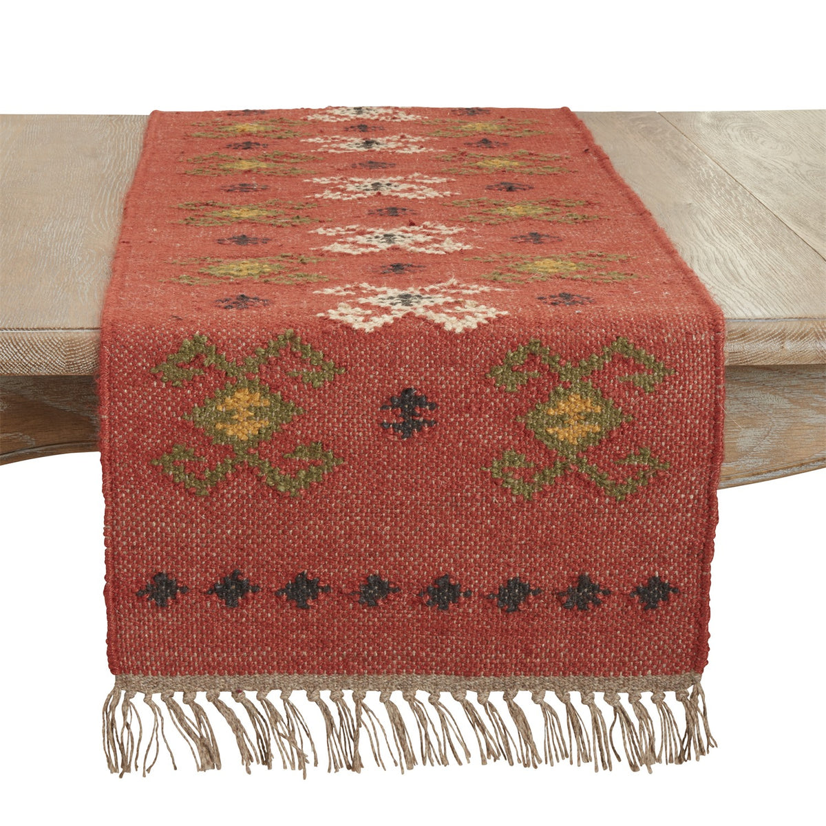 Everyday / All Season Multi Kilim Table Runner, 80% jute - 20% wool
