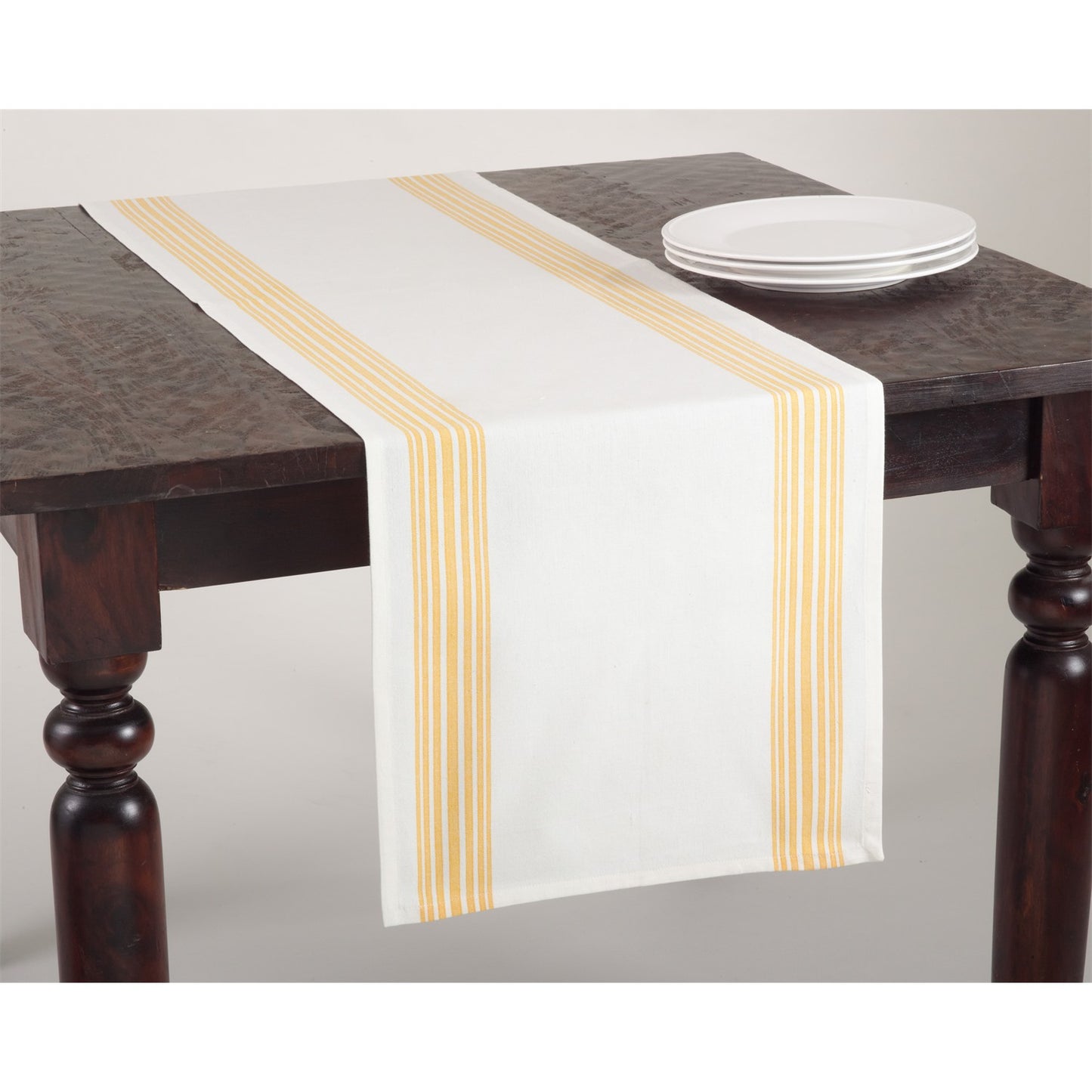Everyday / All Season Yellow Striped Design Table Runner, 100% cotton