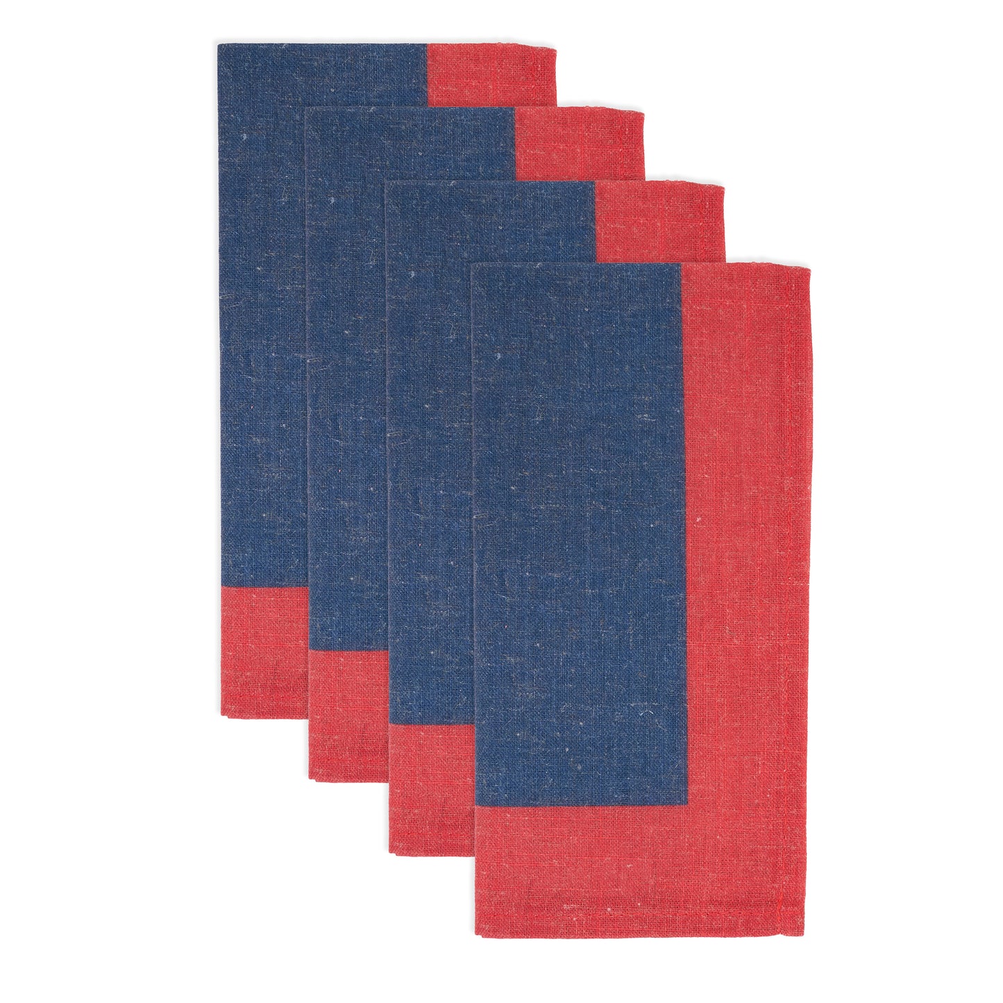 Navy Blue Color Band Border Napkins 85% polyester - 15% linen, 20 Inch Square (4 pcs.)