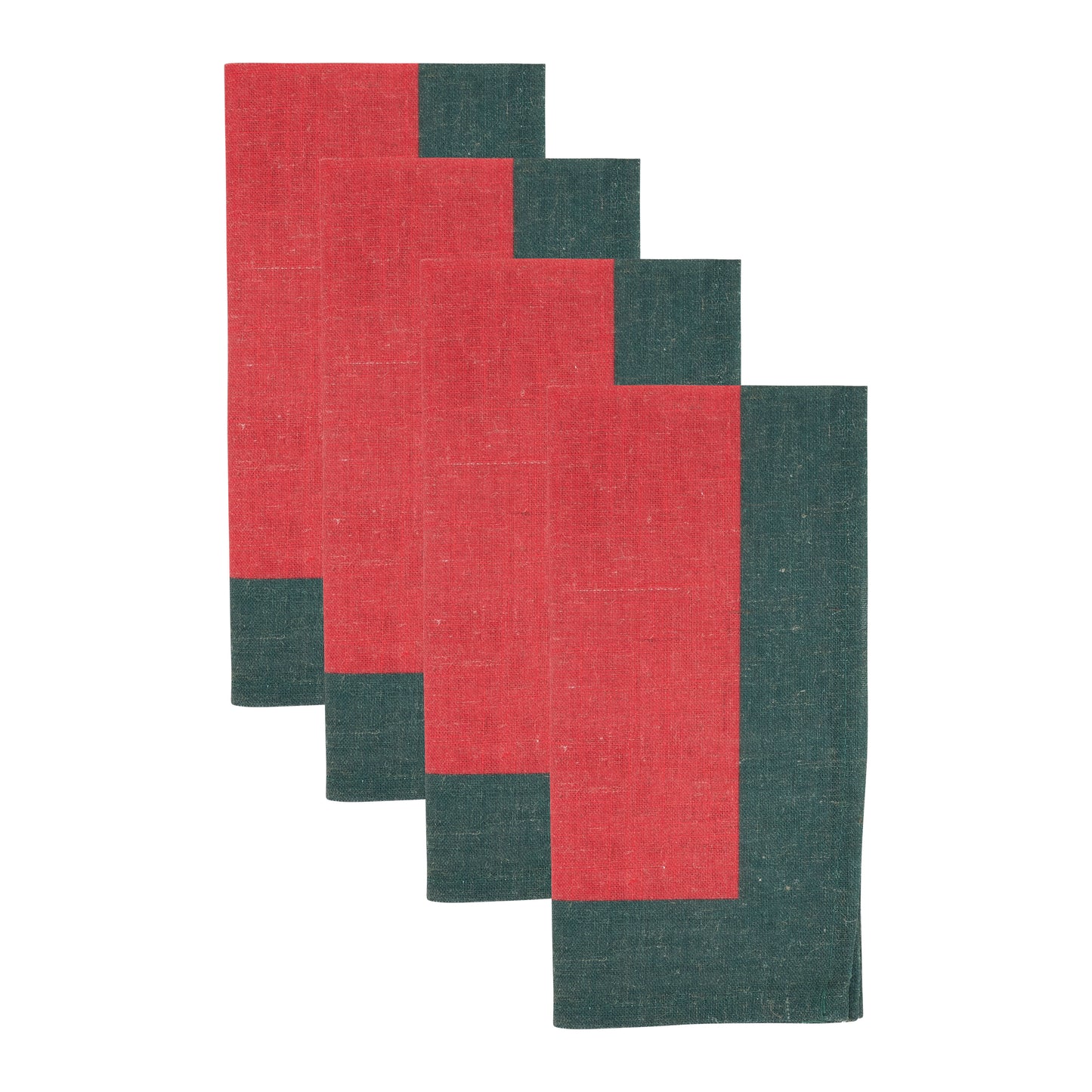 Red Color Band Border Napkins 85% polyester - 15% linen, 20 Inch Square (4 pcs.)