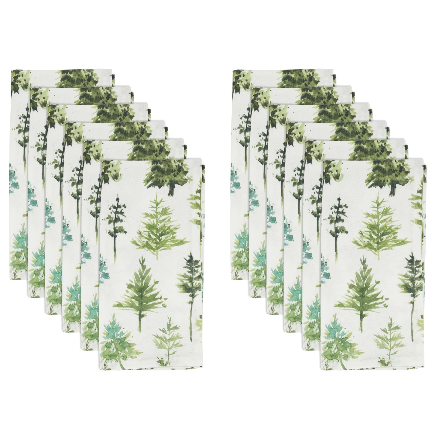 Green Trees Napkins 100% polyester, 20 Inch Square (12 pcs.)