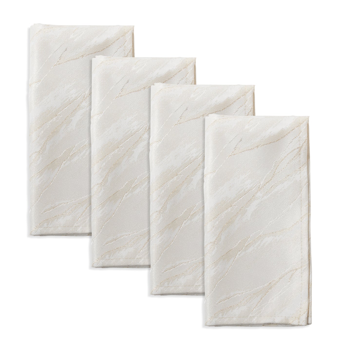 Ivory Metallic Shimmer Napkins 100% polyester, 20 Inch Square (4 pcs.)