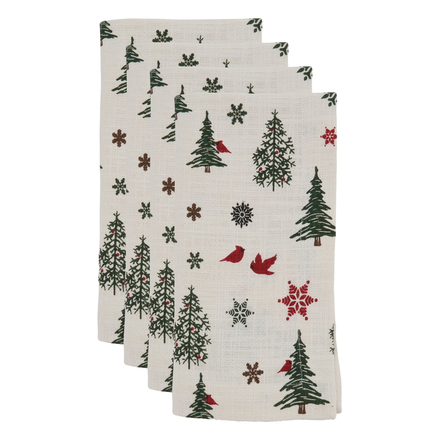 Ivory Christmas Tree Napkins 100% cotton, 20 Inch Square (4 pcs.)