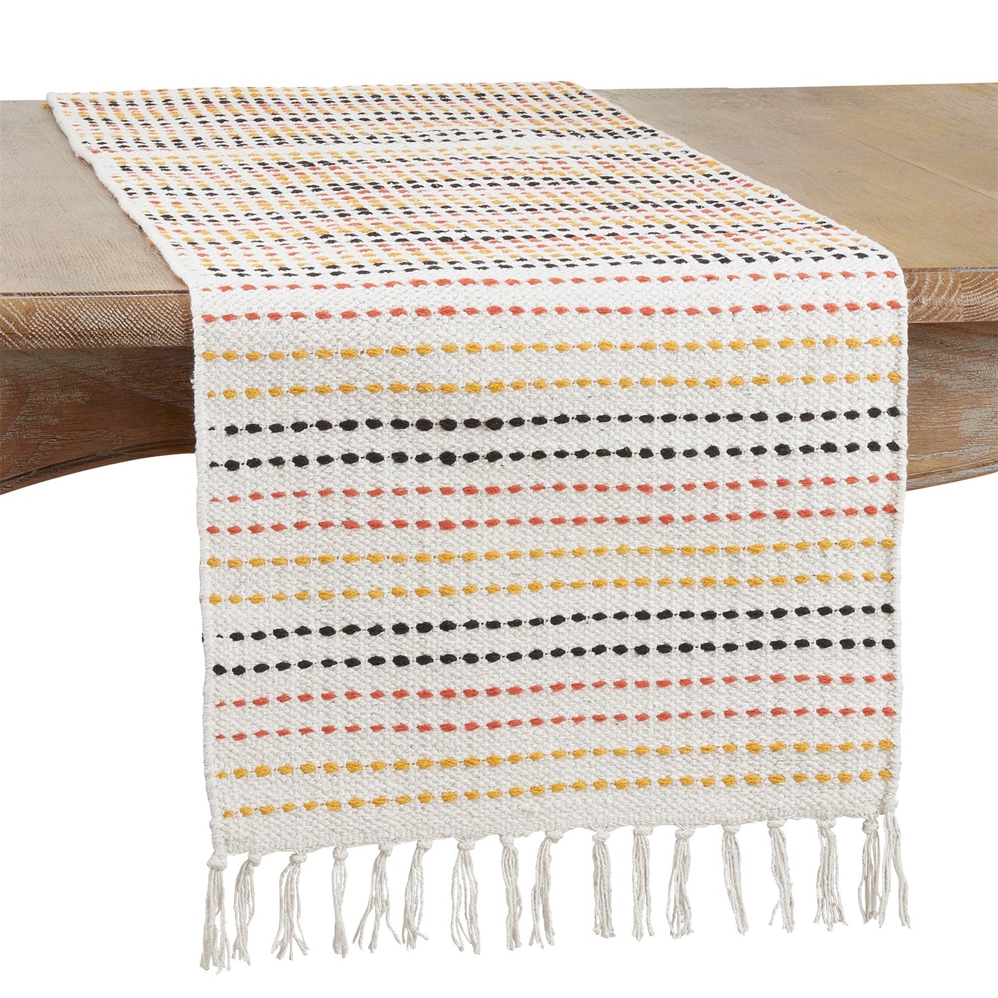 Everyday / All Season Multi Woven Stripe Table Runner, 100% cotton