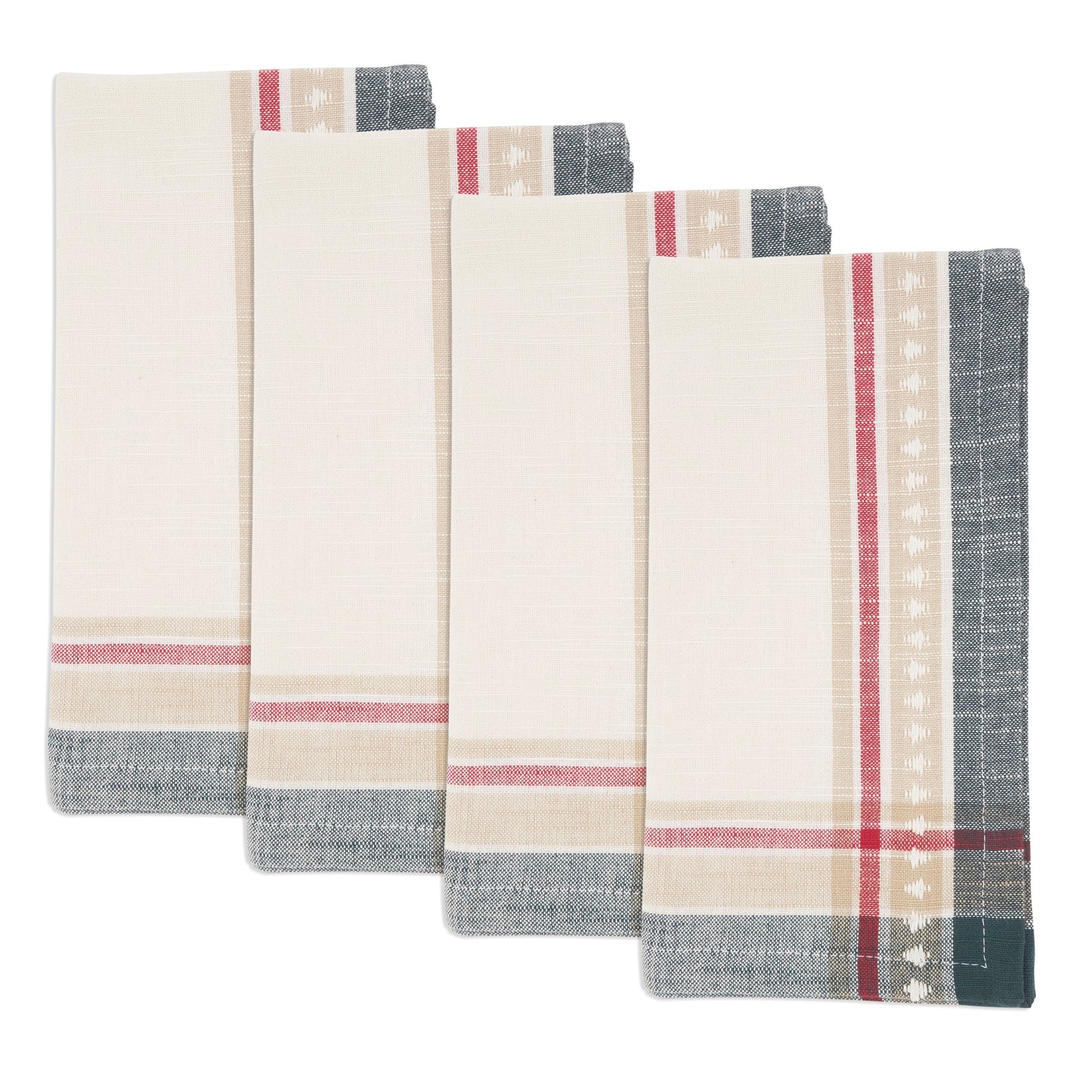 Multi Dobby Christmas Trees Napkins 100% cotton, 20 Inch Square (4 pcs.)