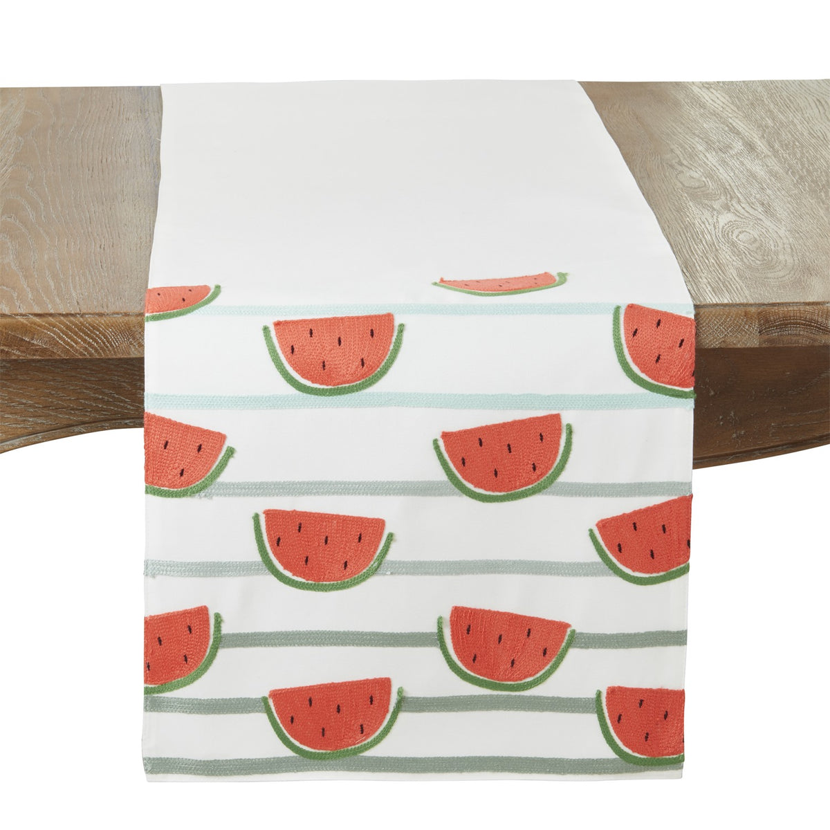 Everyday / All Season White Watermelon Table Runner, 100% Polyester
